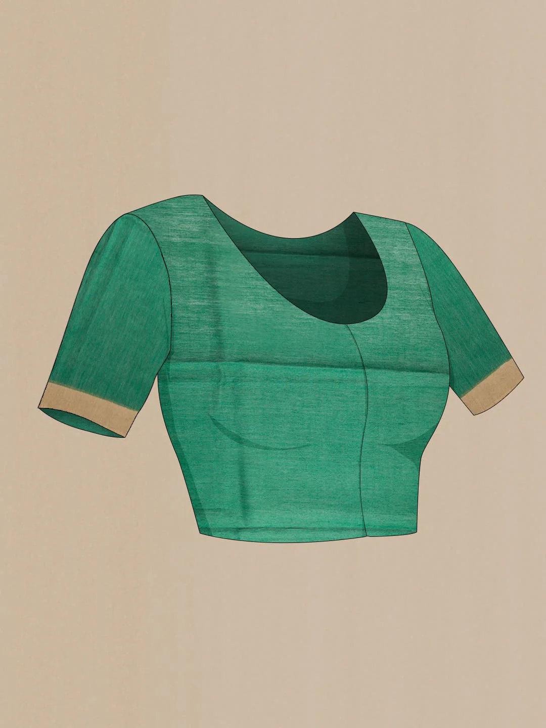 Mehandi Green Dual Tone Jute Silk Saree - Image 4