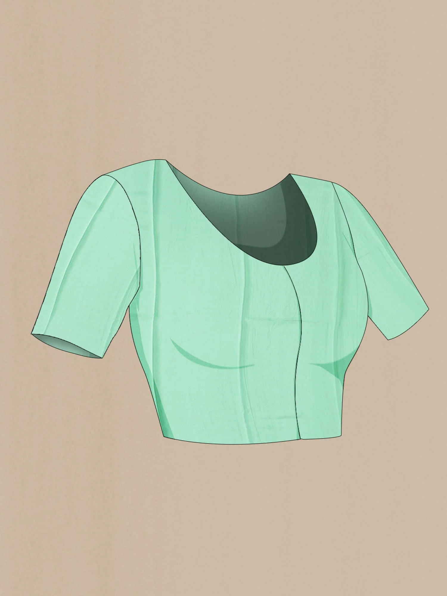 Mint Green Mysore Chiffon Saree - Image 5