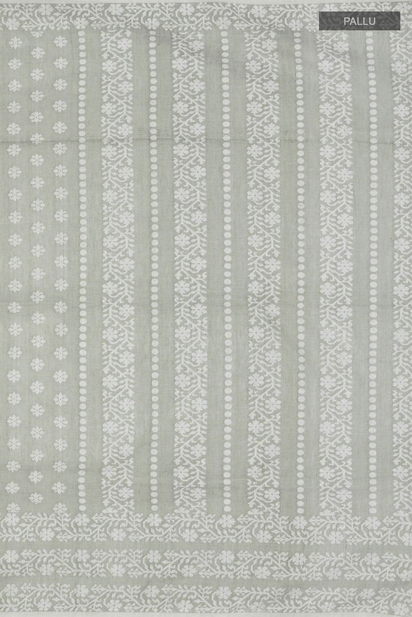 Mrinal-Sage Green Bengal Cotton saree - Image 5