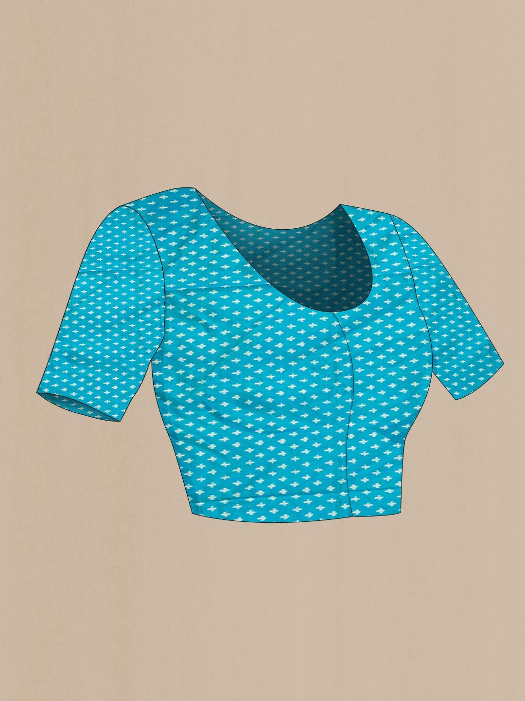 Mustard Dual Tone Double Ikat Saree - Image 6