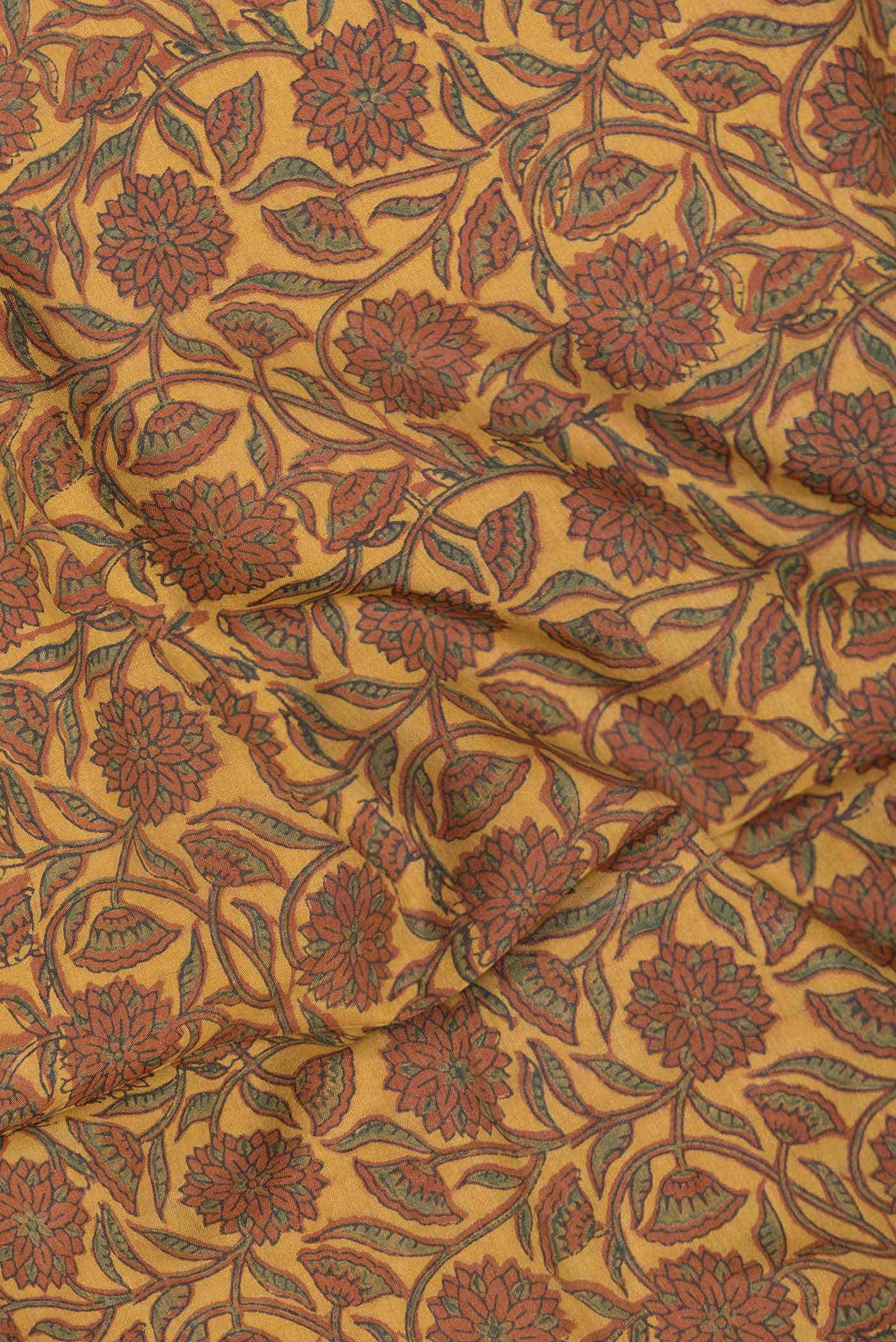 Mustard Dual Tone Tussar Silk Saree - Image 3