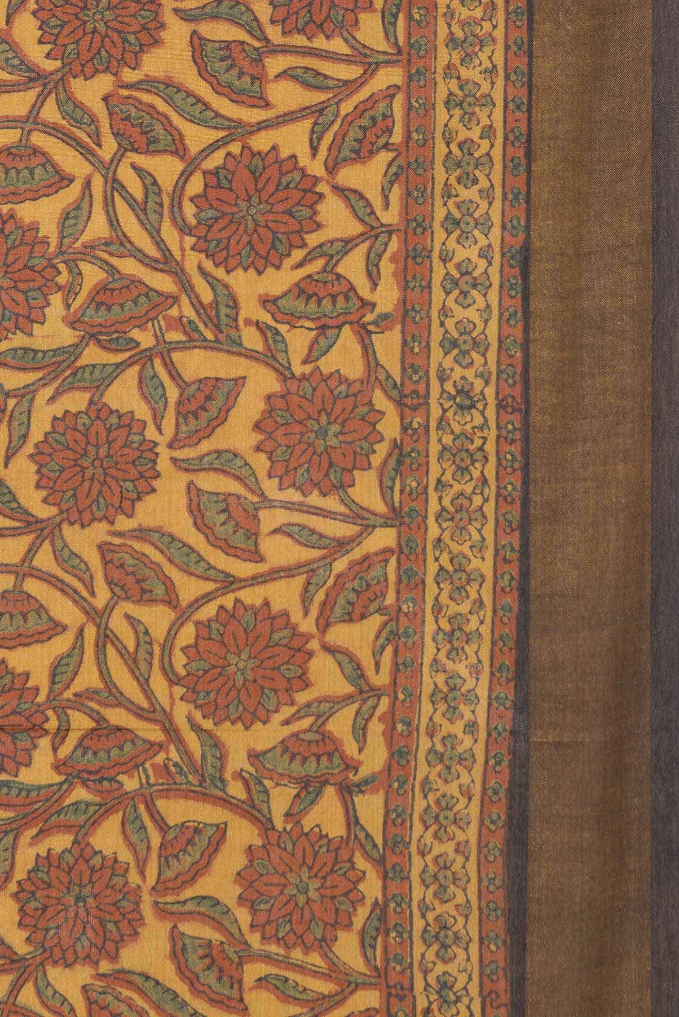 Mustard Dual Tone Tussar Silk Saree - Image 5