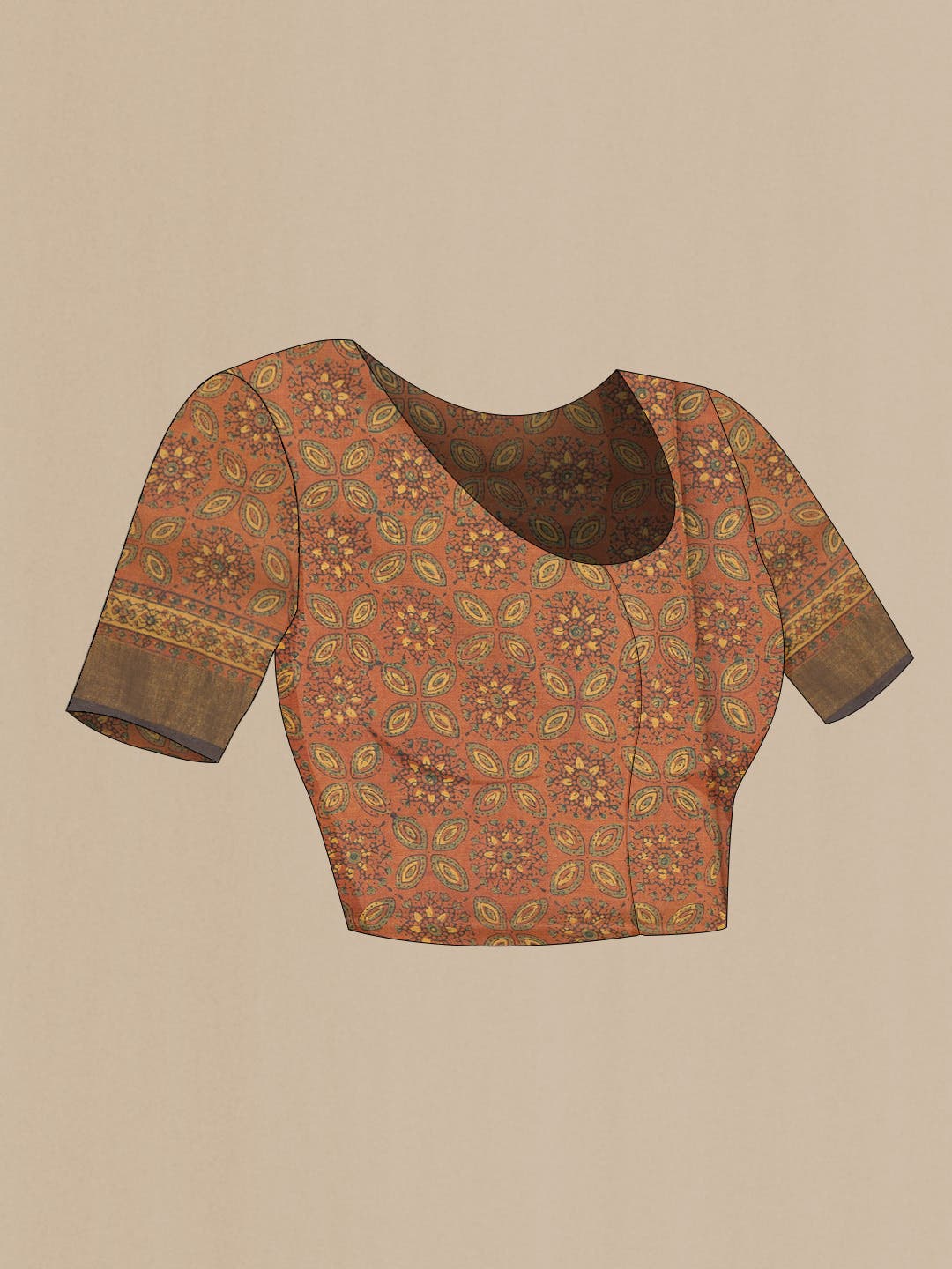 Mustard Dual Tone Tussar Silk Saree - Image 6