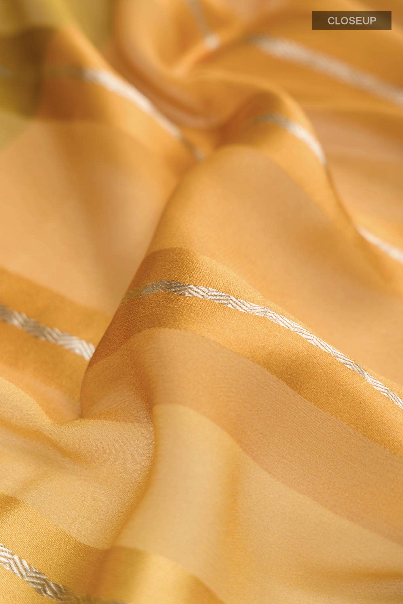 Mustard Georgette Saree - Image 3