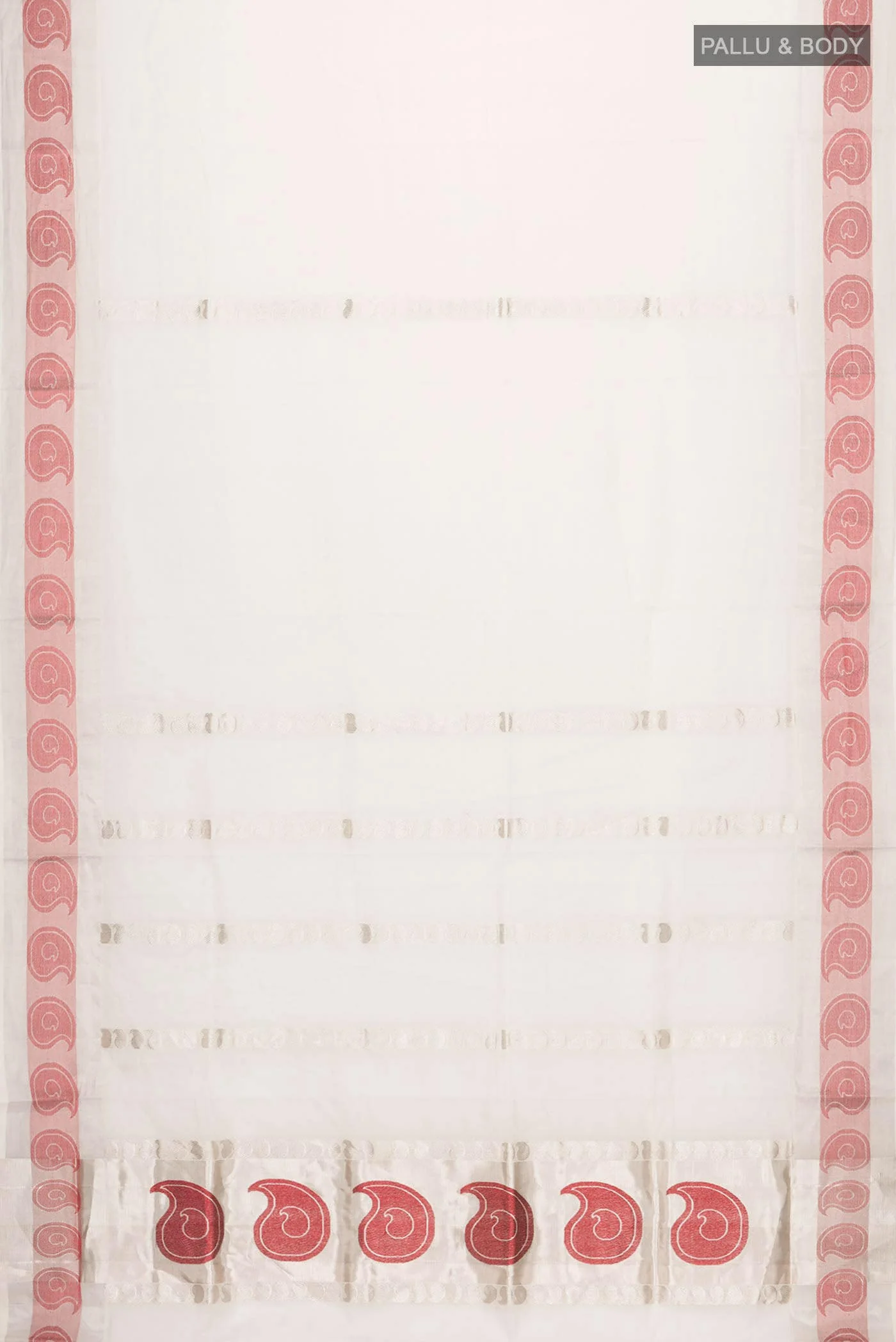 Off White Kerala Cotton Saree - Image 3