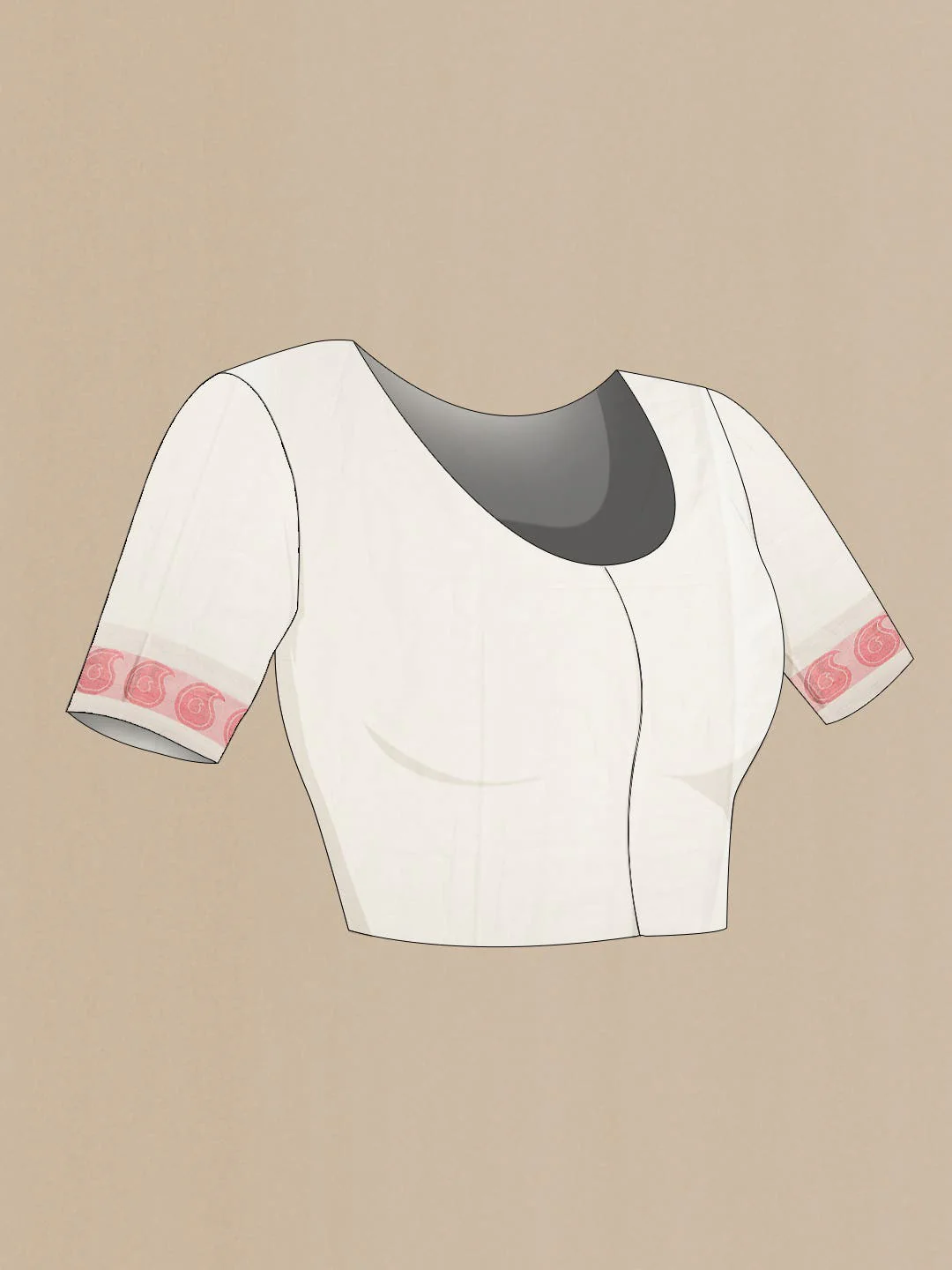 Off White Kerala Cotton Saree - Image 5