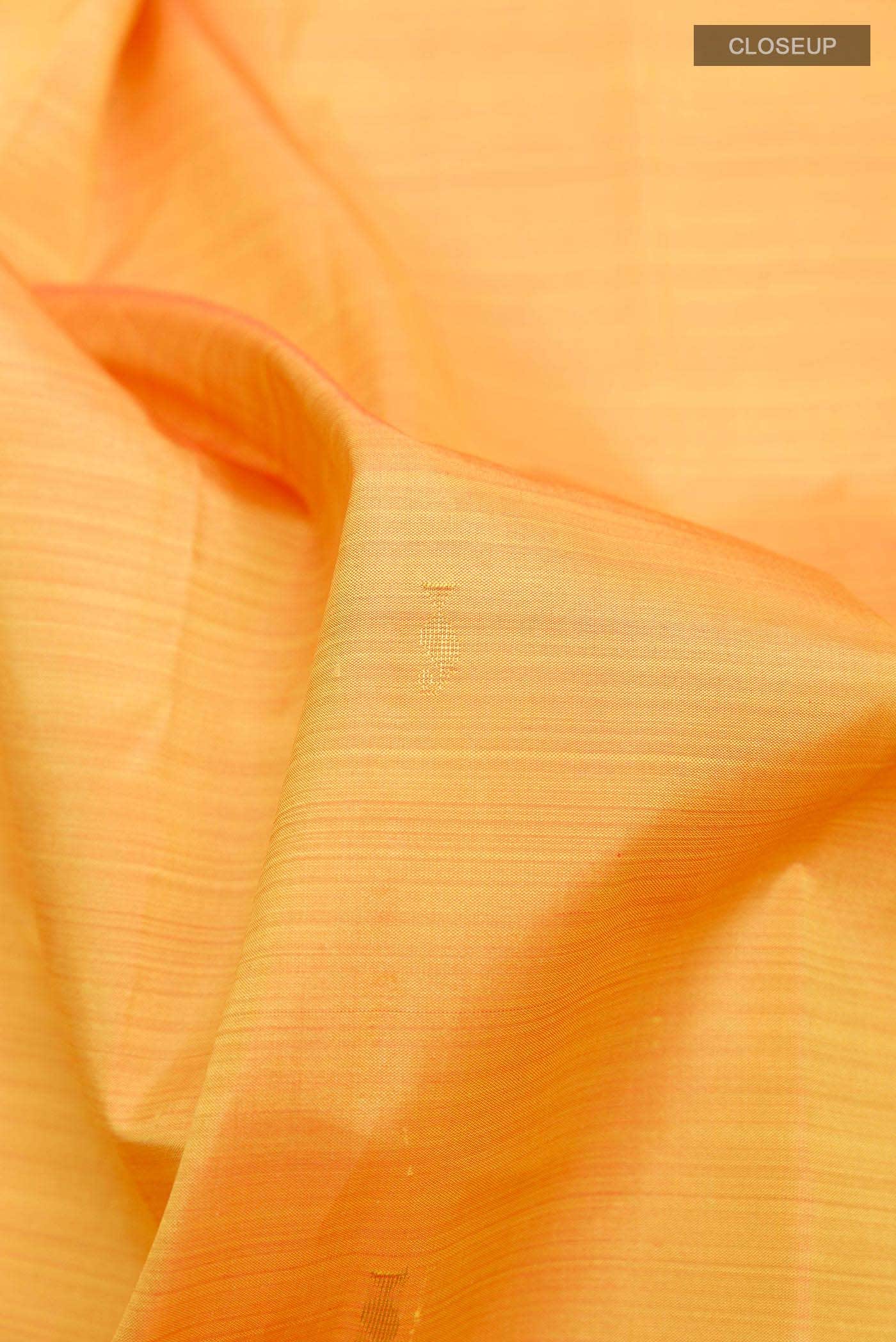 Orange Dual Tone Kanchipuram Silk Saree - Image 3