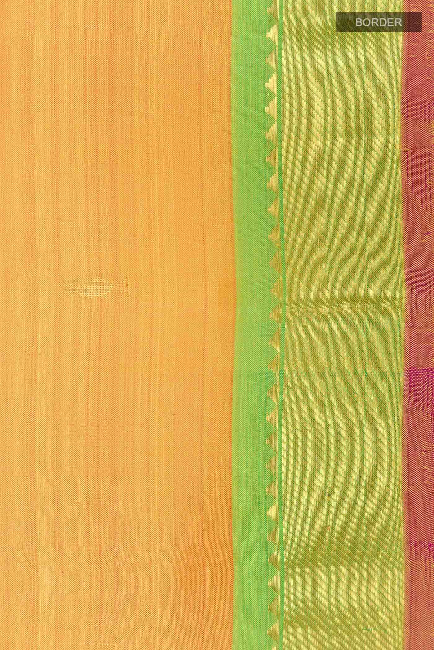 Orange Dual Tone Kanchipuram Silk Saree - Image 5