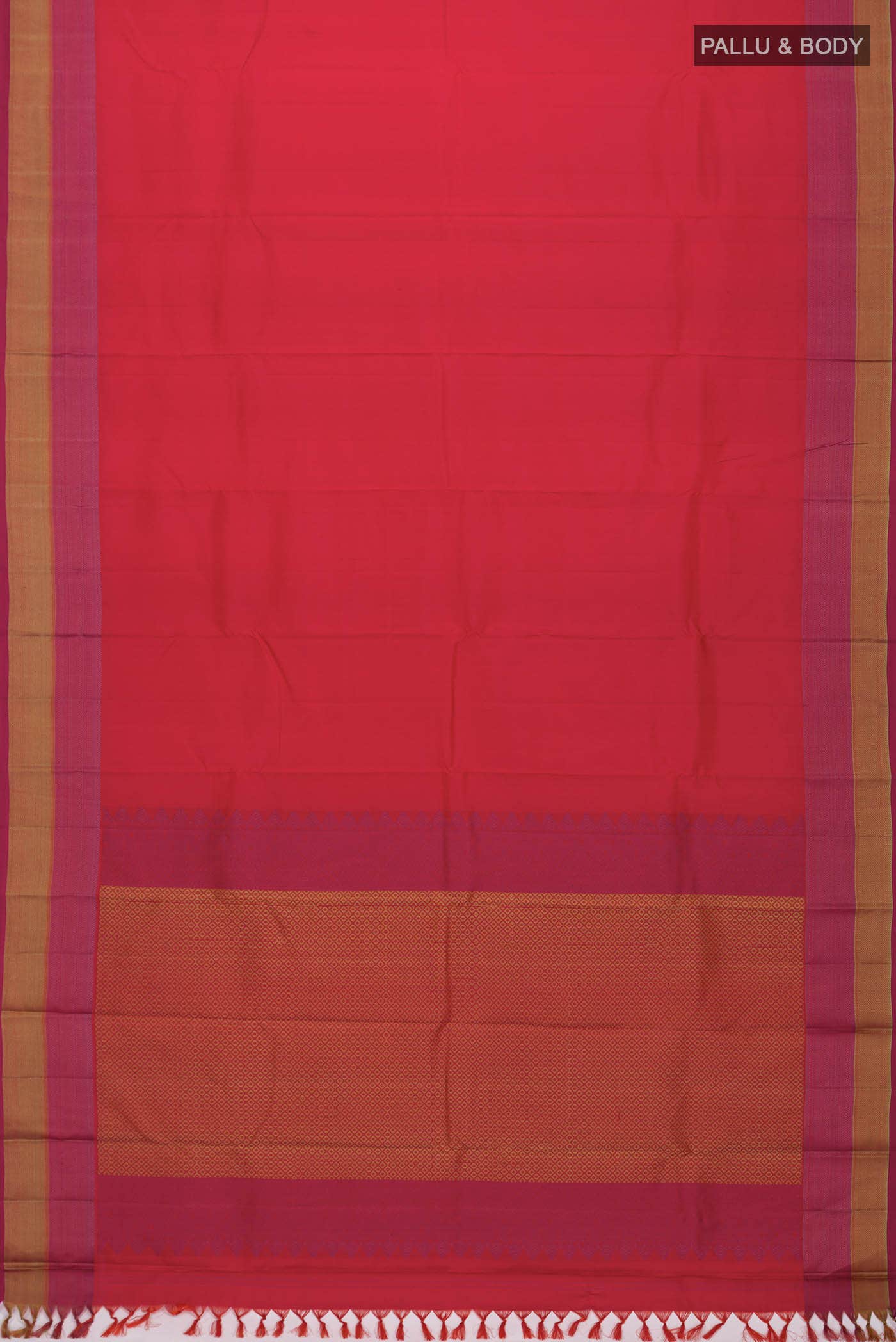 Orange Kanchipuram Silk Saree - Image 4