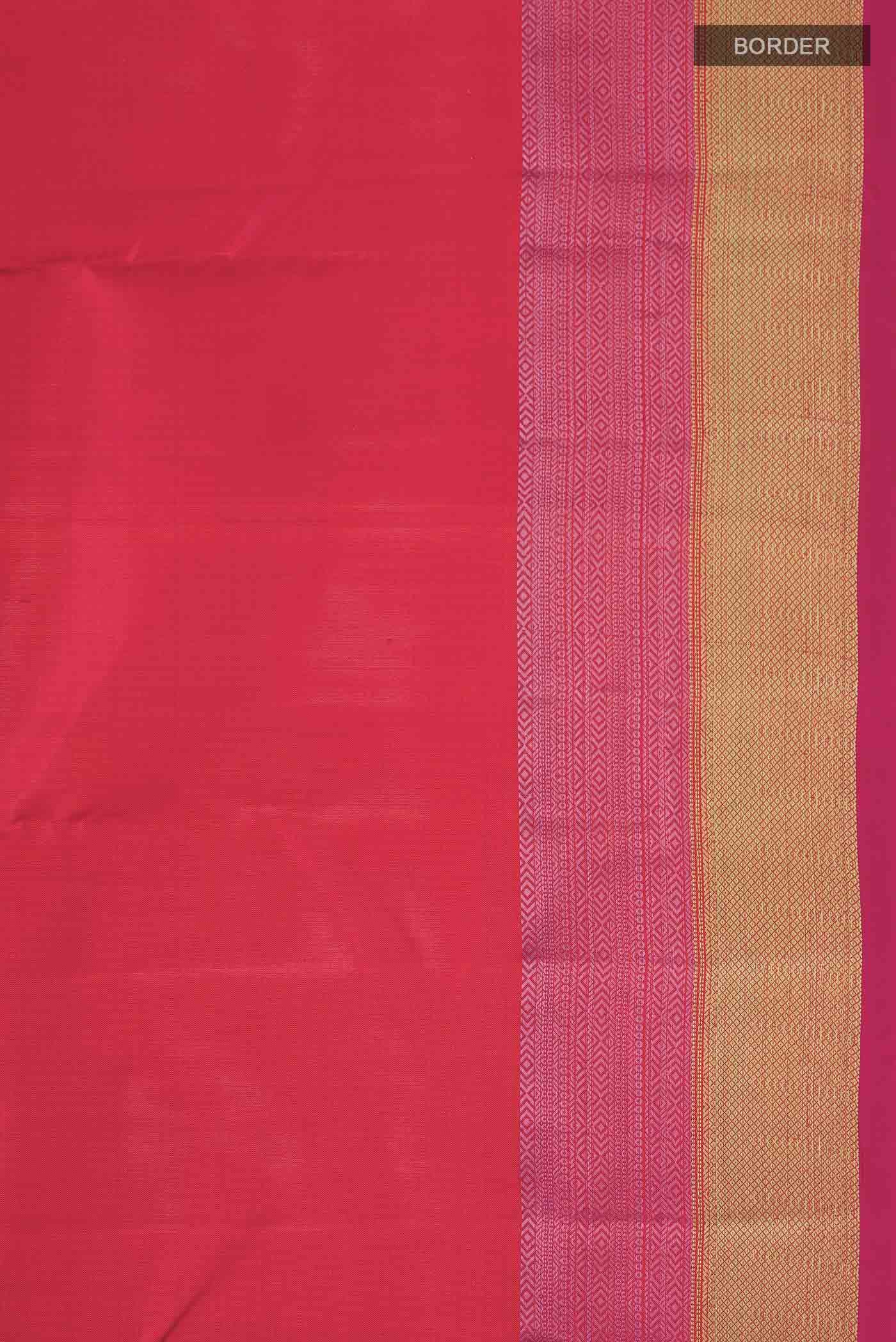 Orange Kanchipuram Silk Saree - Image 5