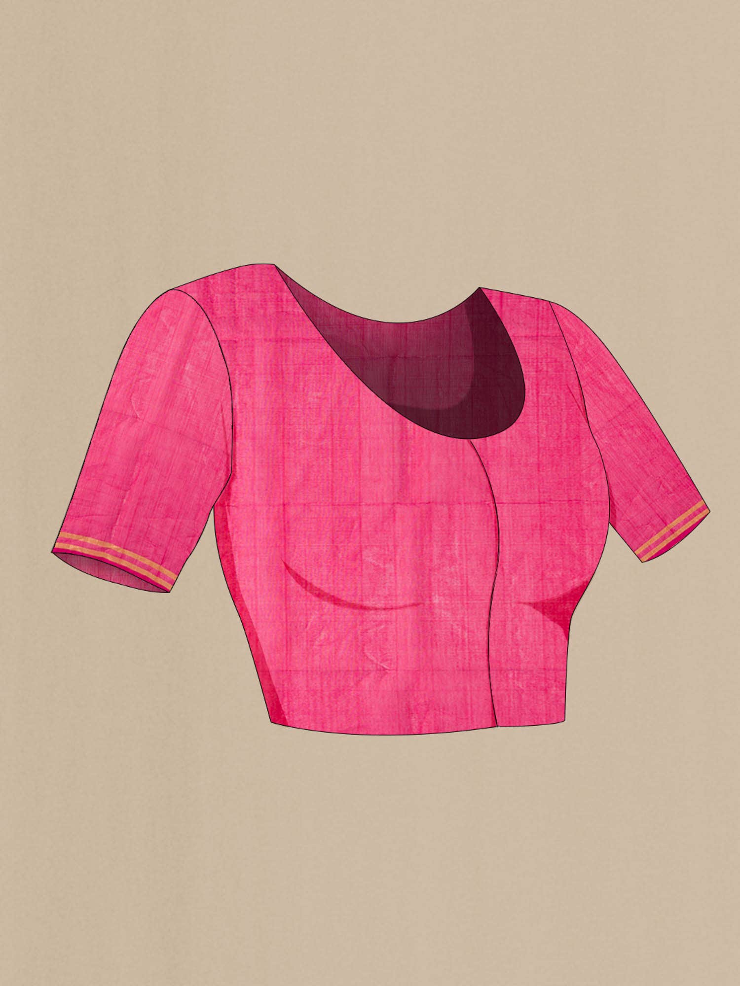 Orange Silk Cotton Saree - Image 5