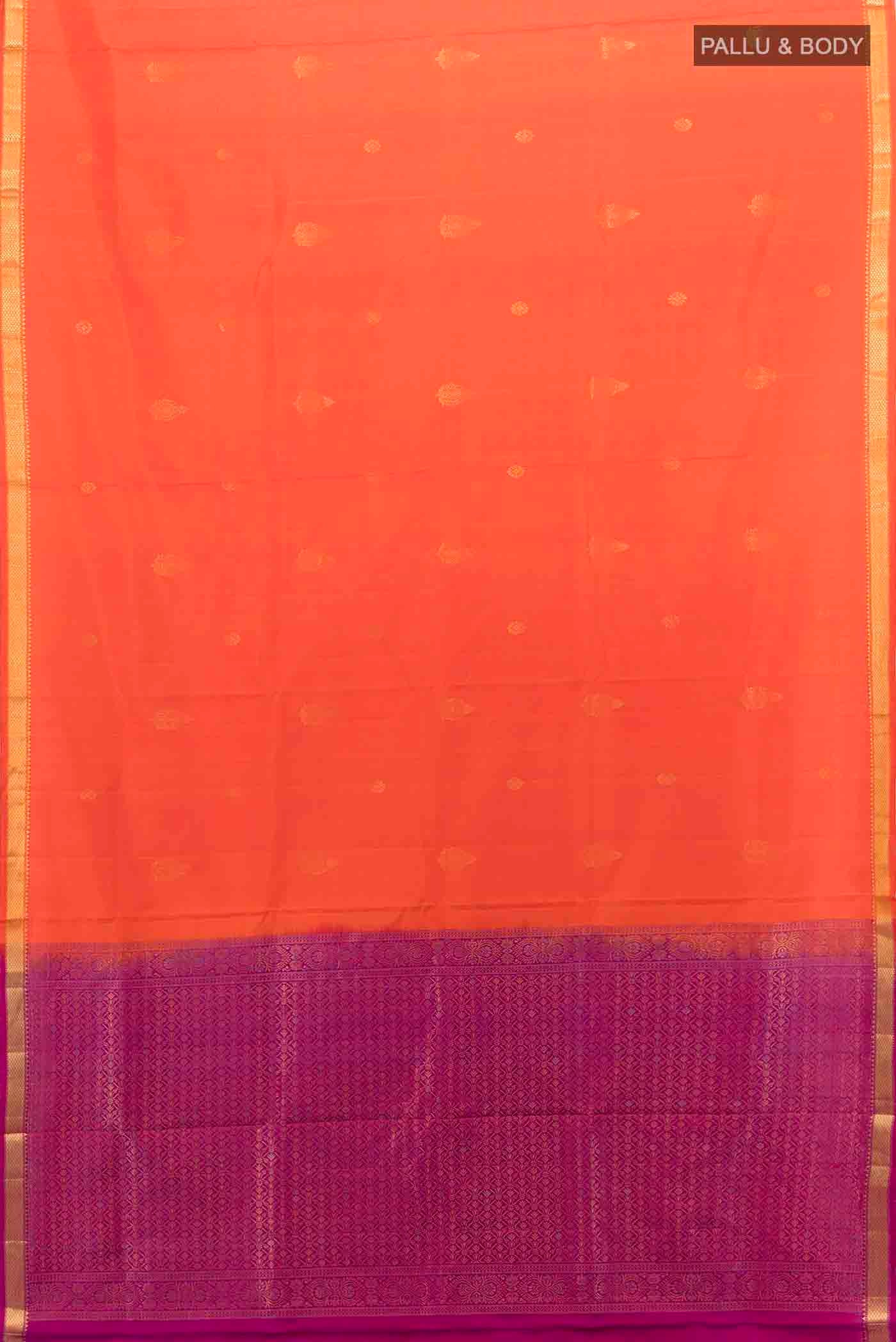 Orange Soft Silk Saree - Image 5