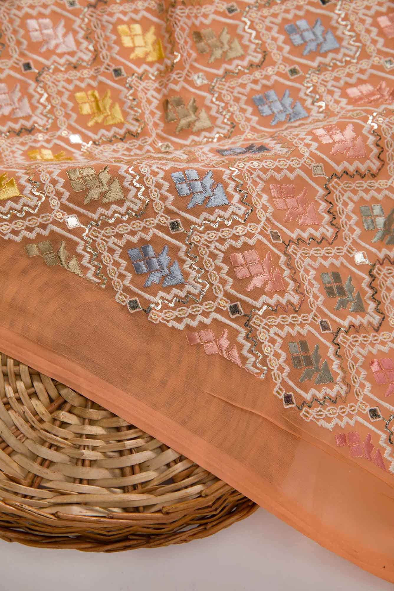 Peach Georgette Dress Material - Image 3