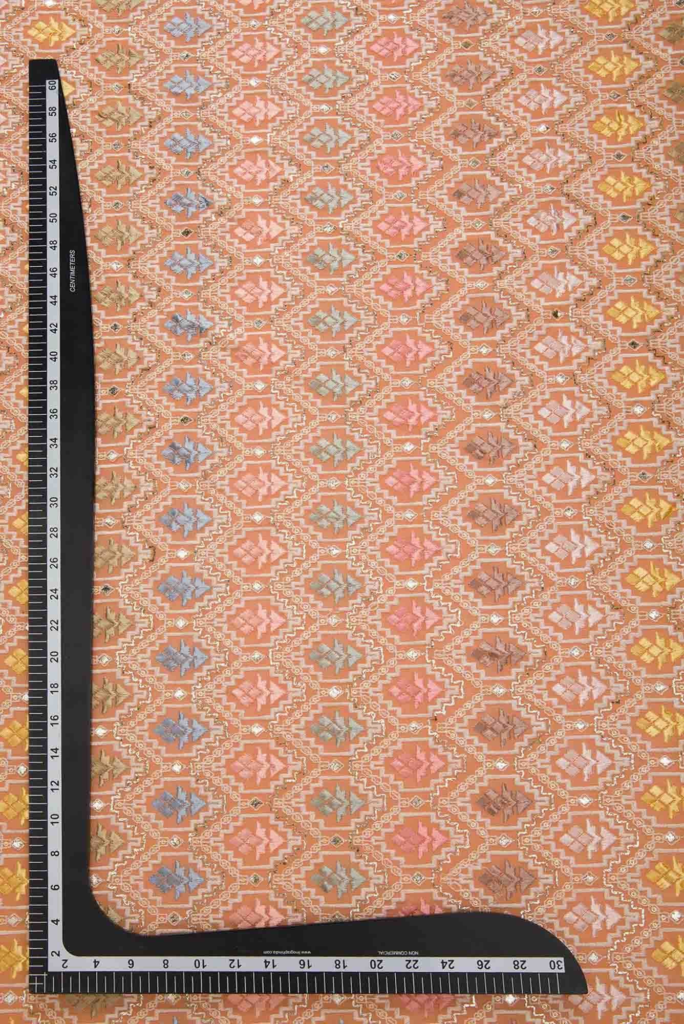 Peach Georgette Dress Material - Image 5