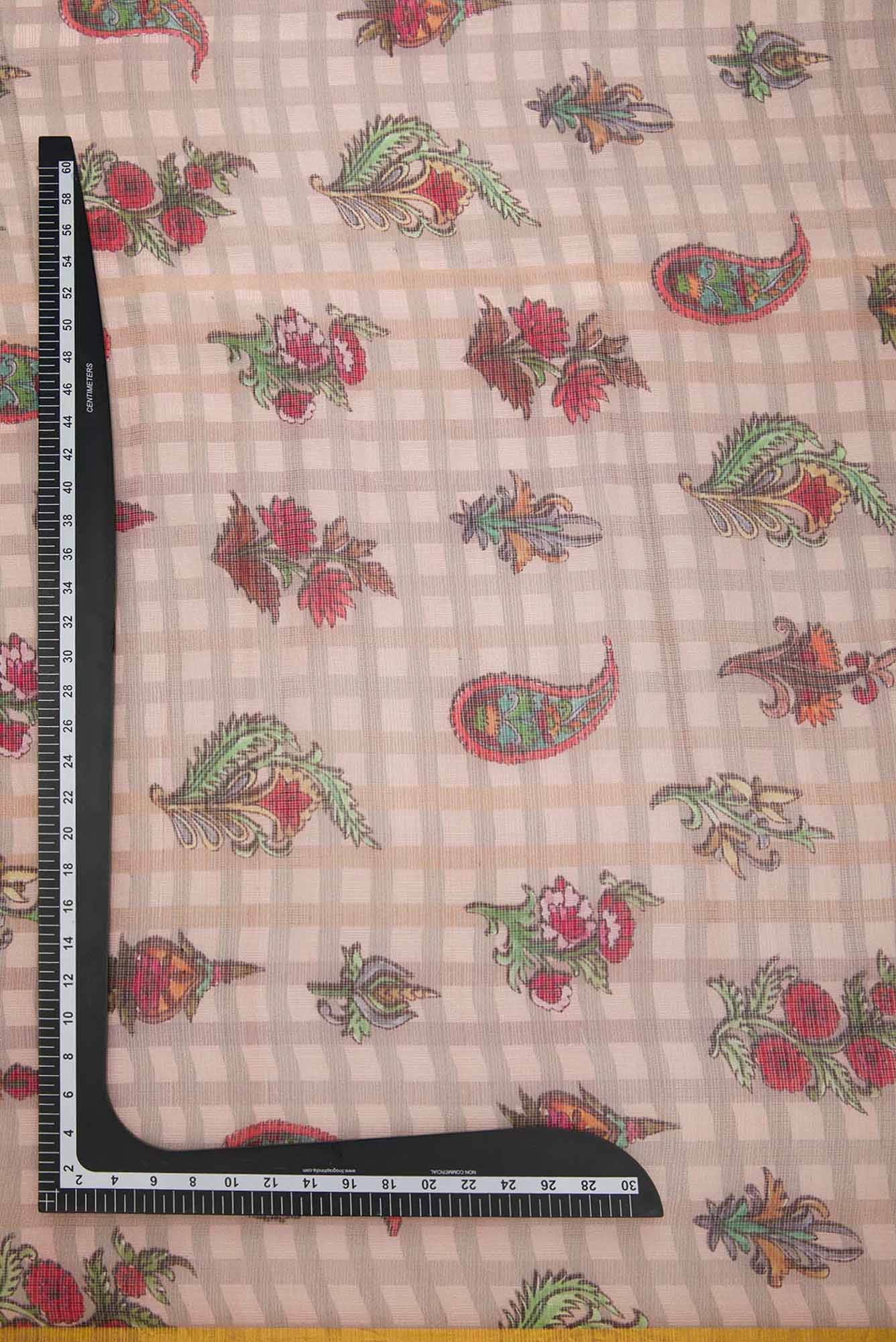 Peach Kota Silk Dress Material - Image 5