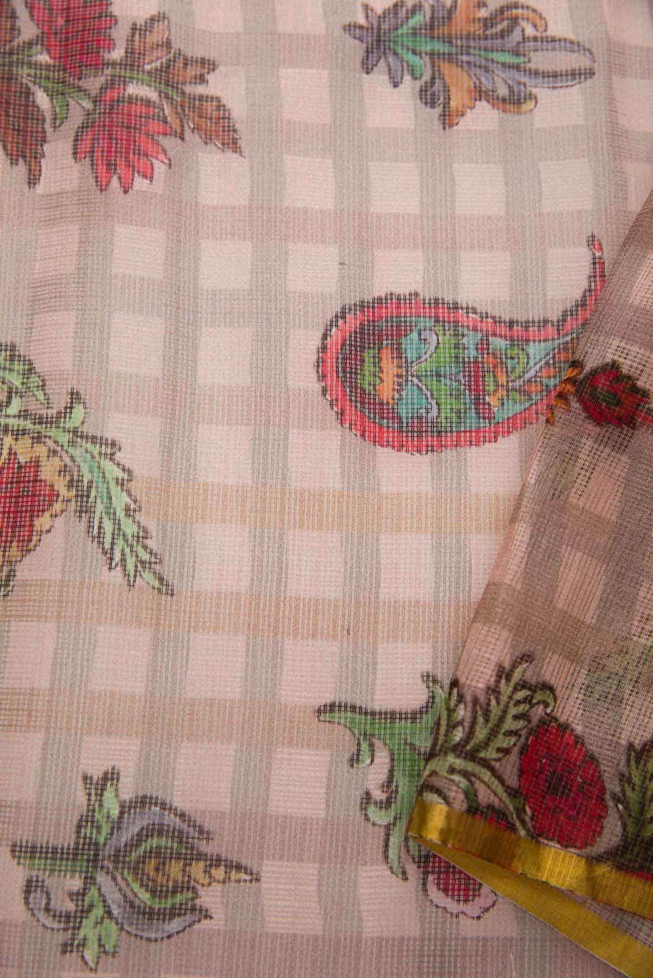 Peach Kota Silk Dress Material - Image 6