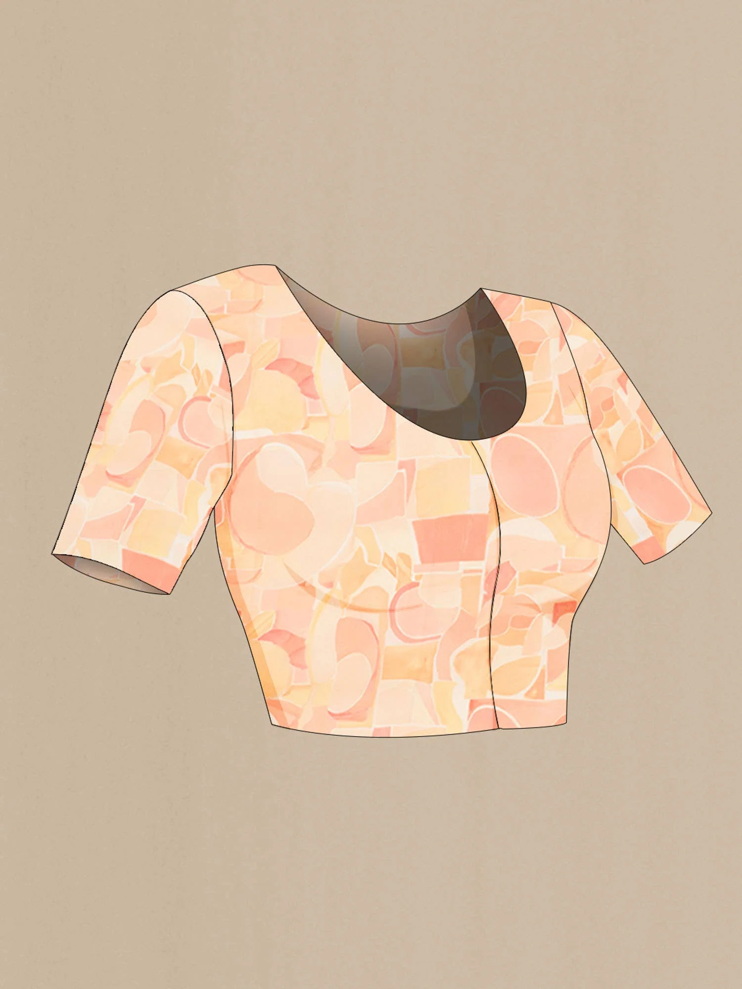 Peach Mysore Chiffon Saree - Image 5