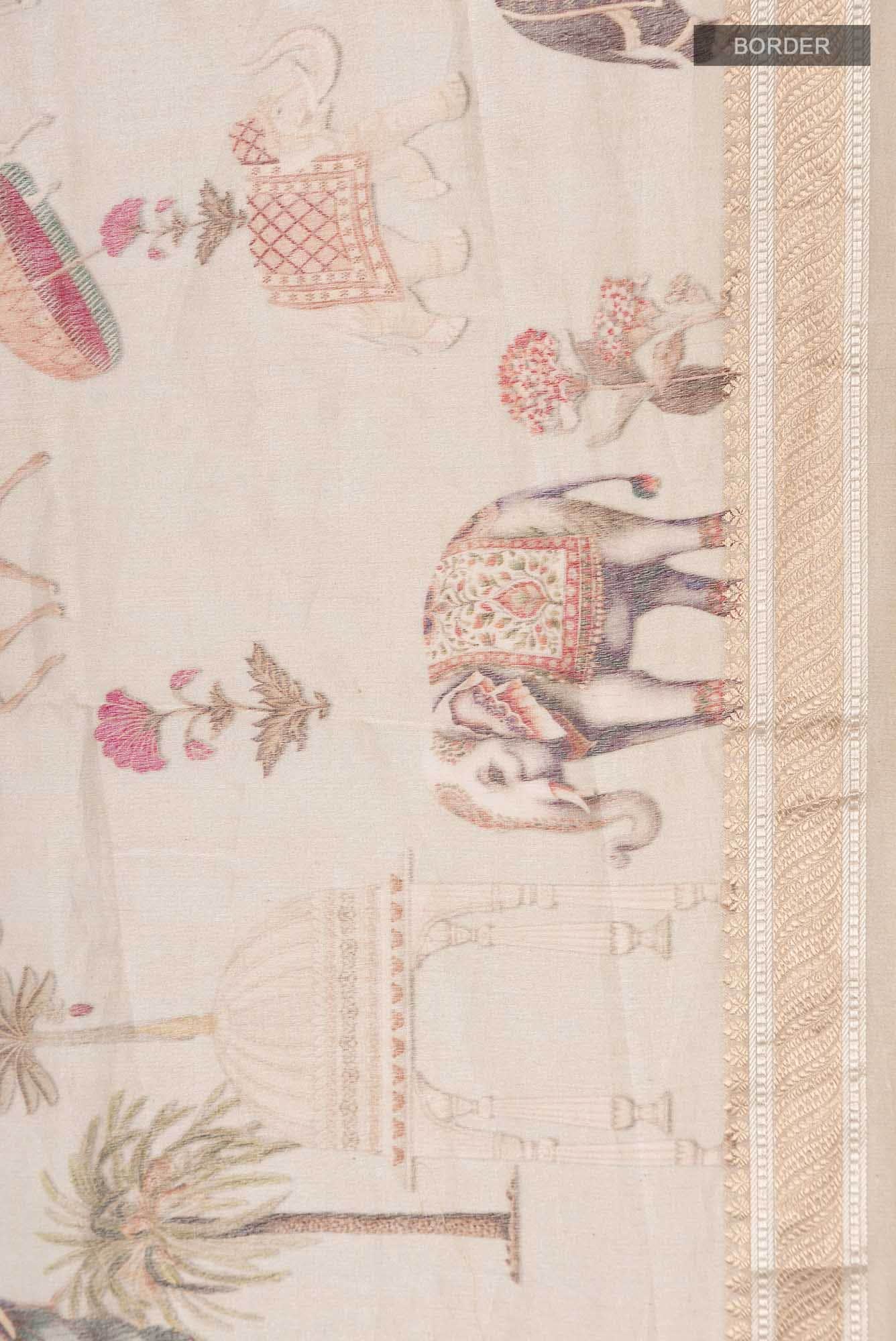 Peach Tissue Silk Saree - Image 4