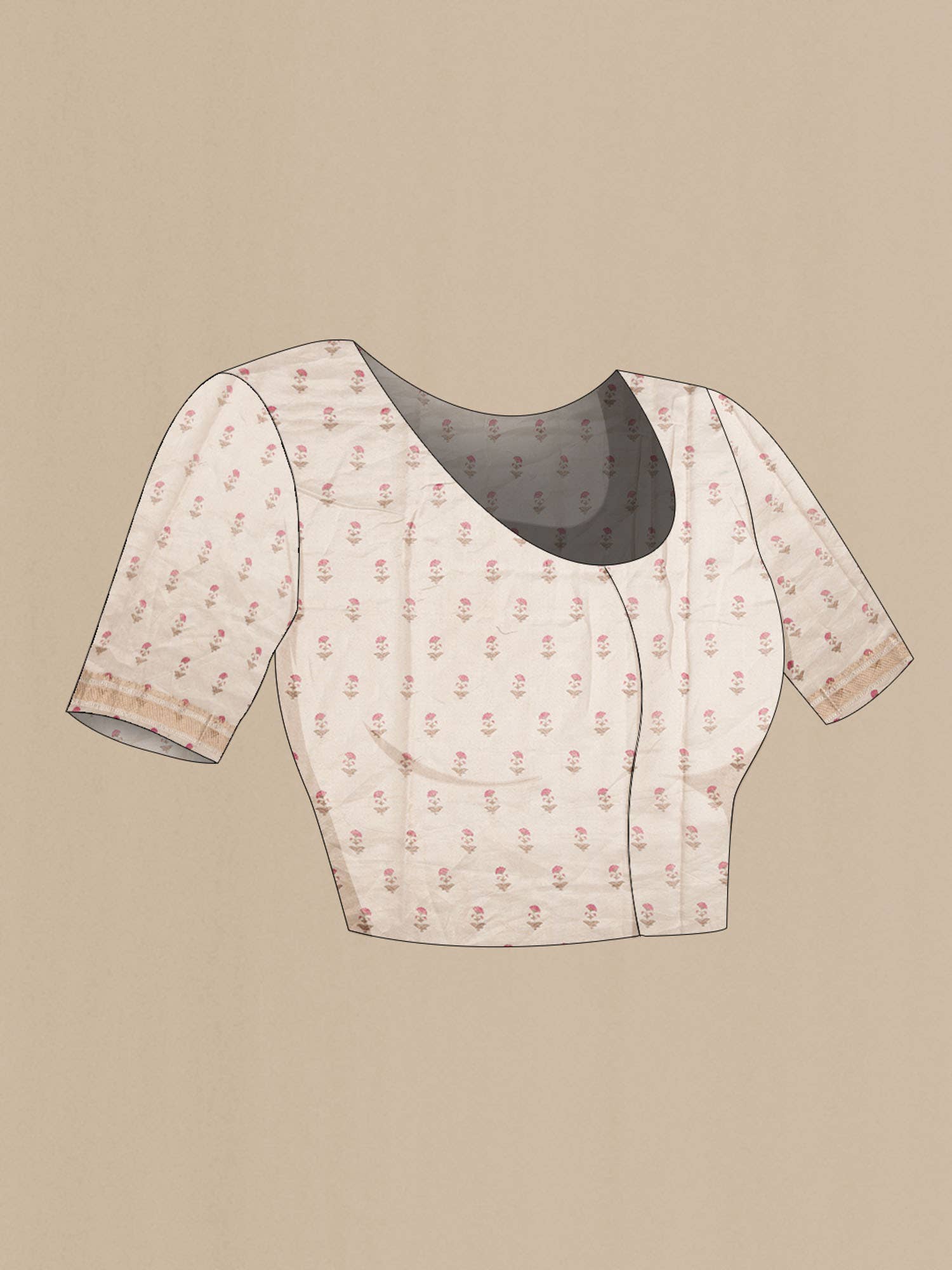 Peach Tissue Silk Saree - Image 5