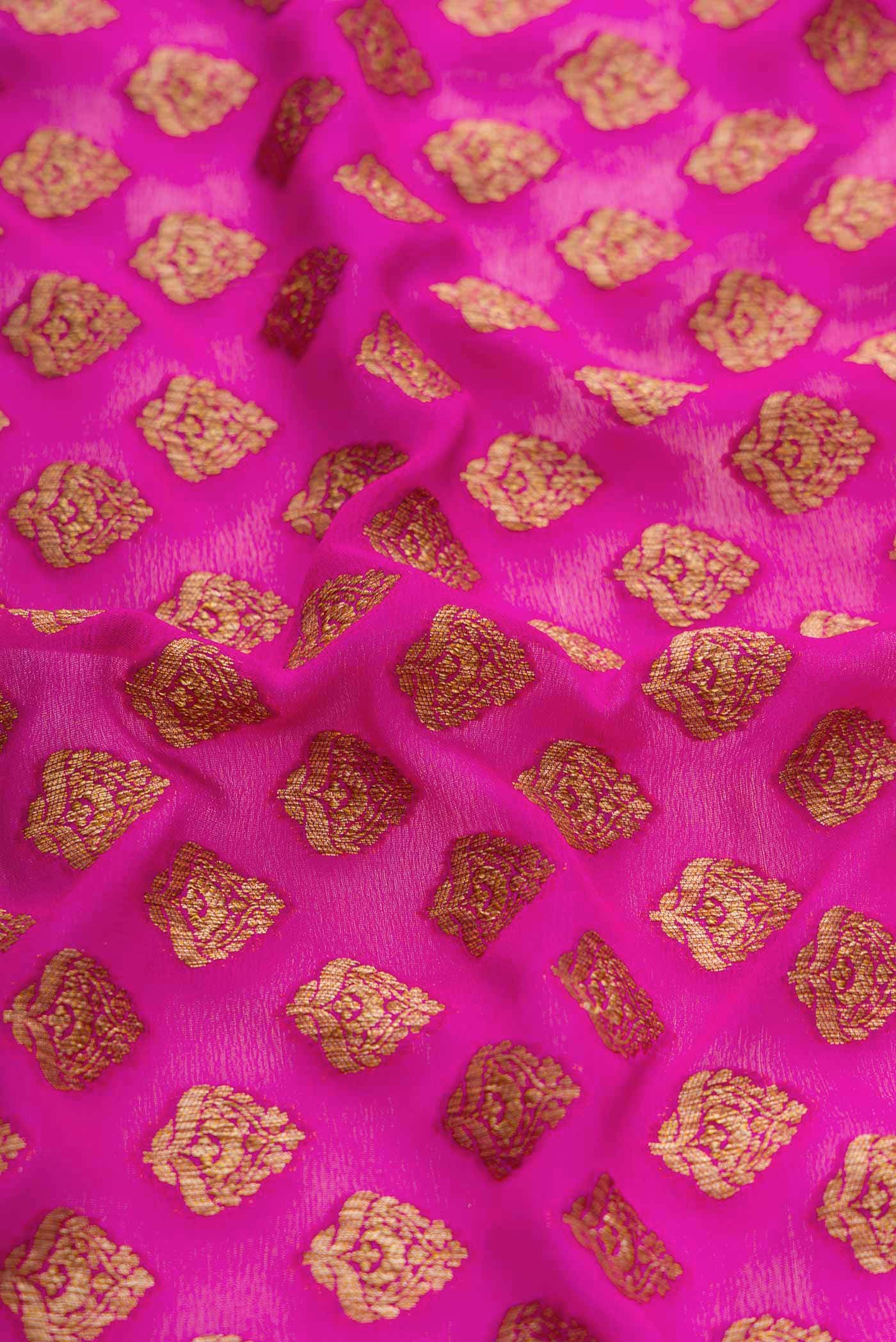 Pink Dual Tone Banarasi Georgette Saree - Image 3