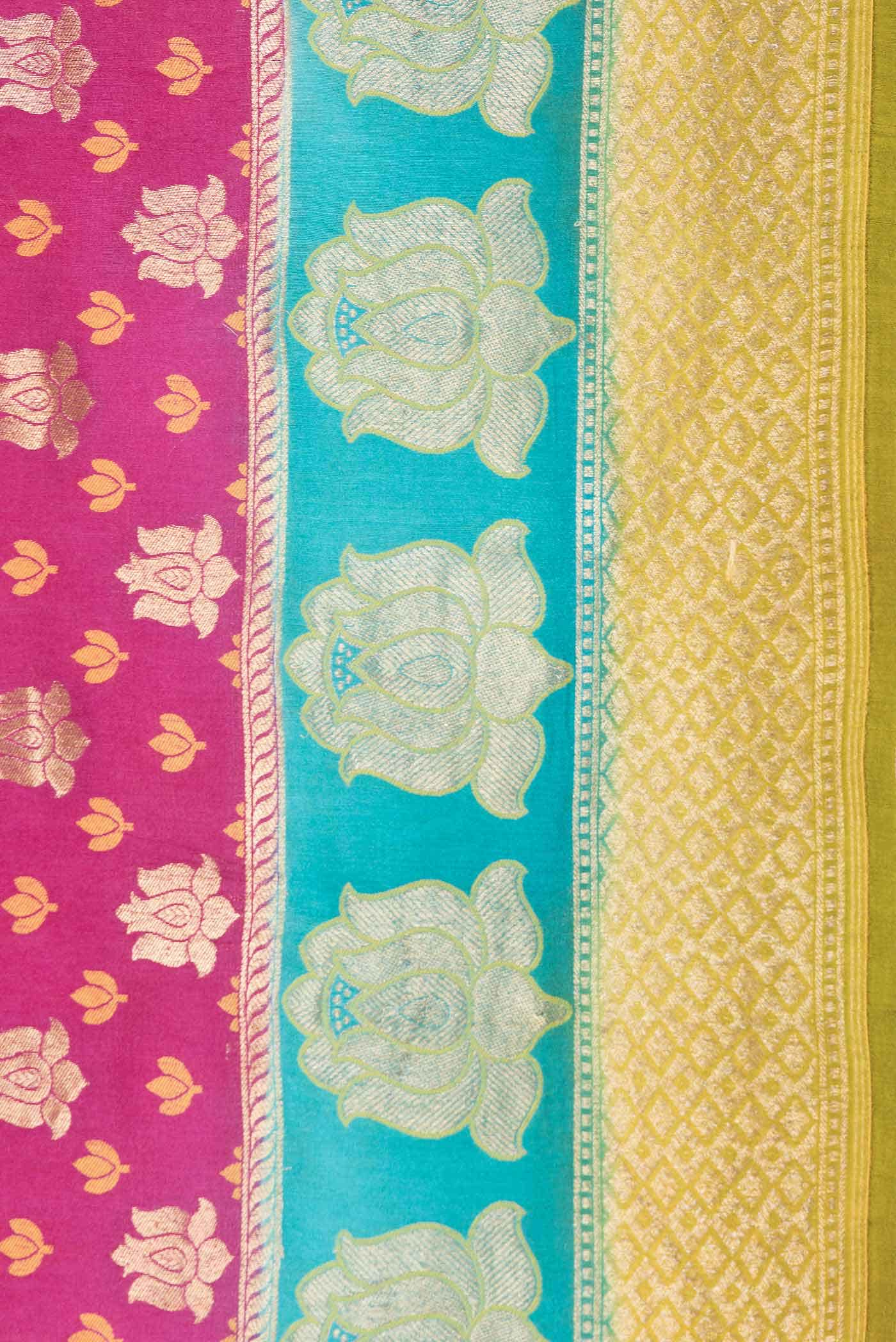 Pink Dual Tone Banarasi Georgette Saree - Image 3