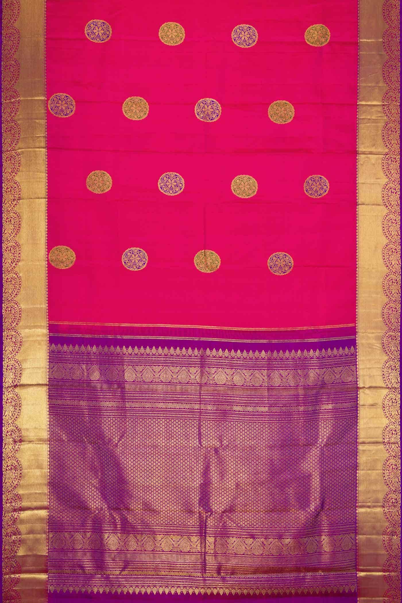 Pink Dual Tone Kanchipuram Silk Saree - Image 4