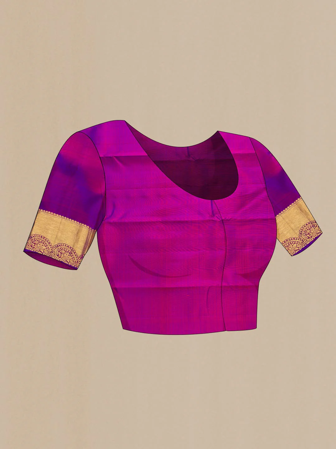 Pink Dual Tone Kanchipuram Silk Saree - Image 6