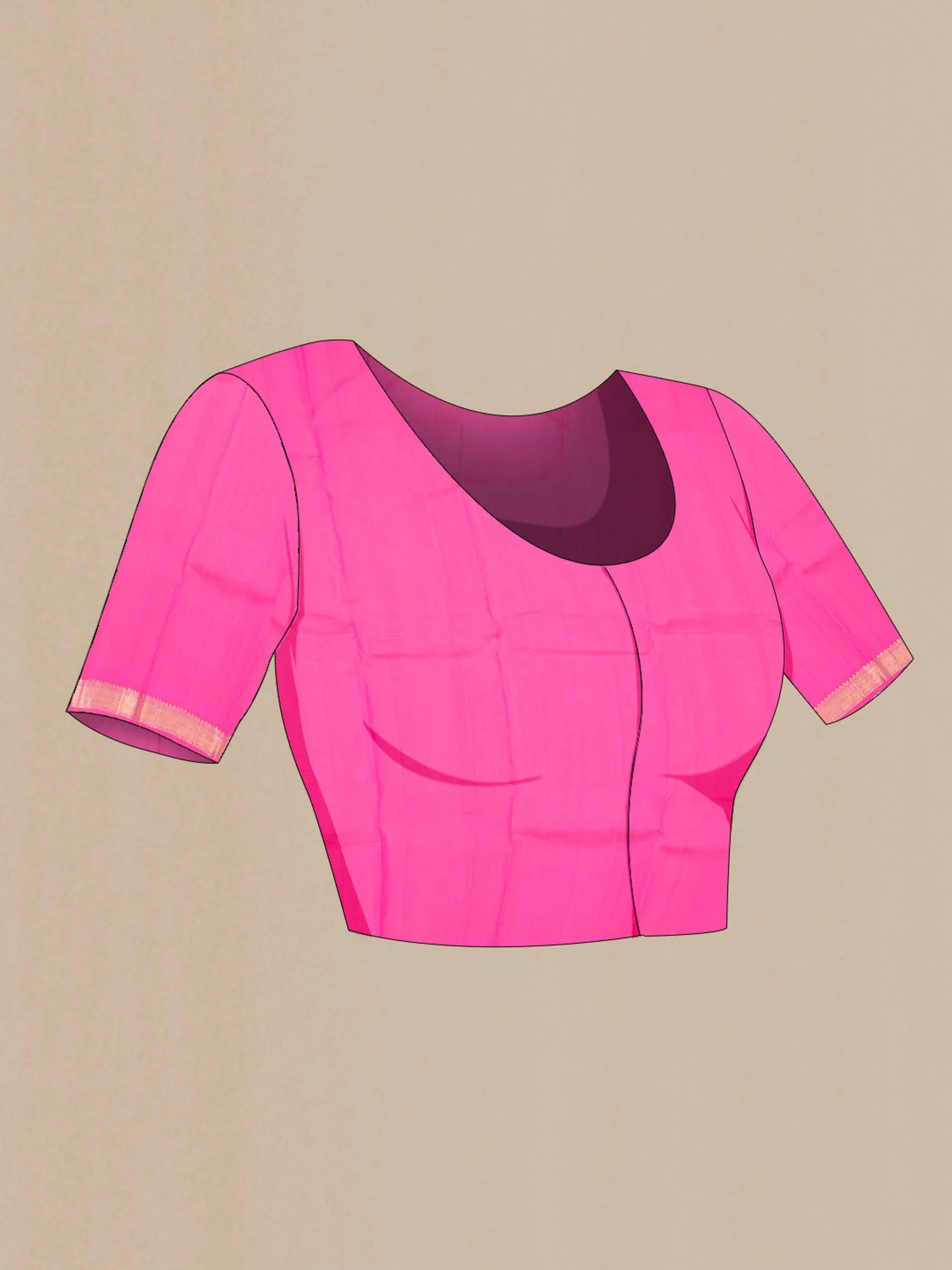 Pink Kanchipuram Silk Saree - Image 6