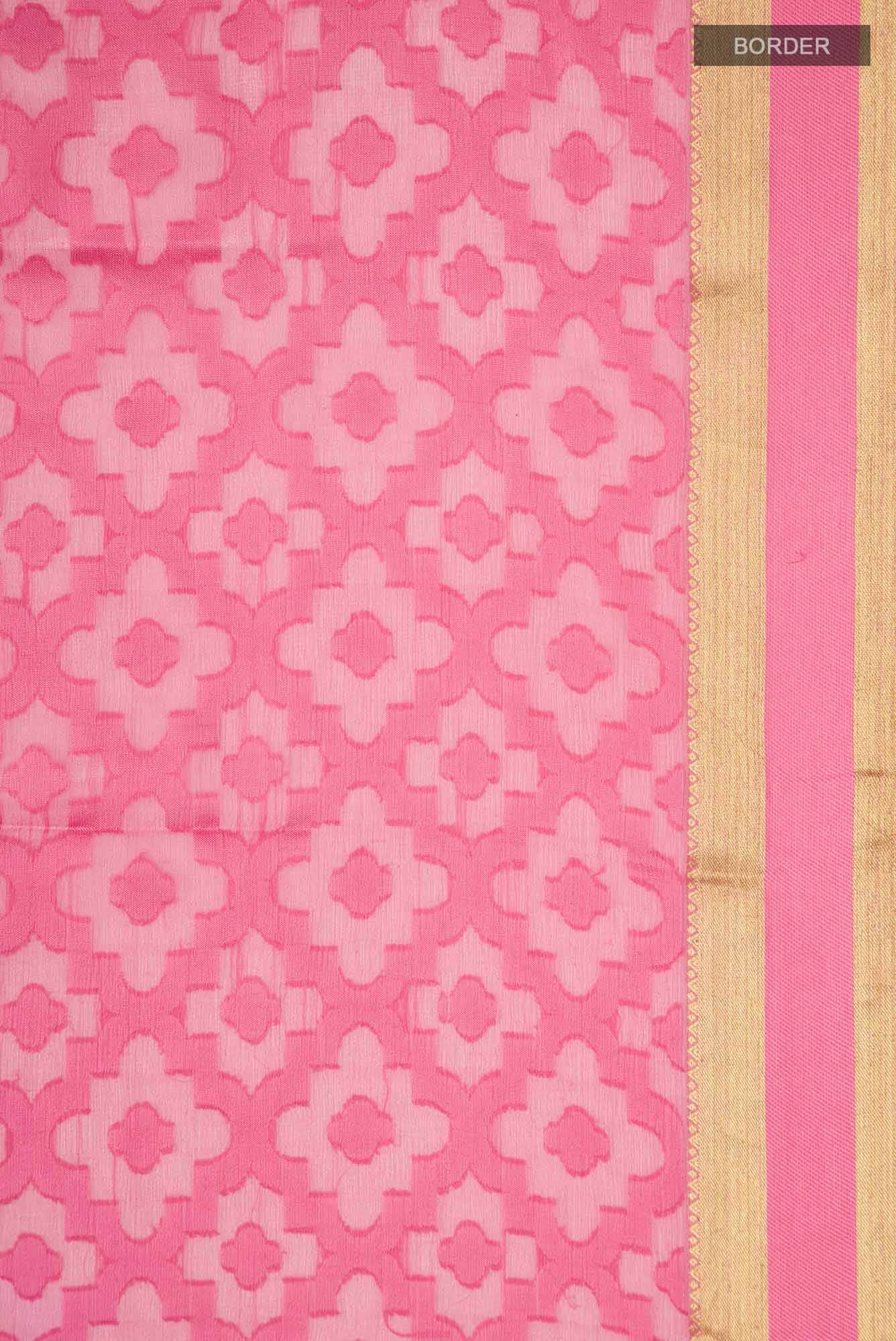 Pink Mysore Chiffon Saree - Image 4