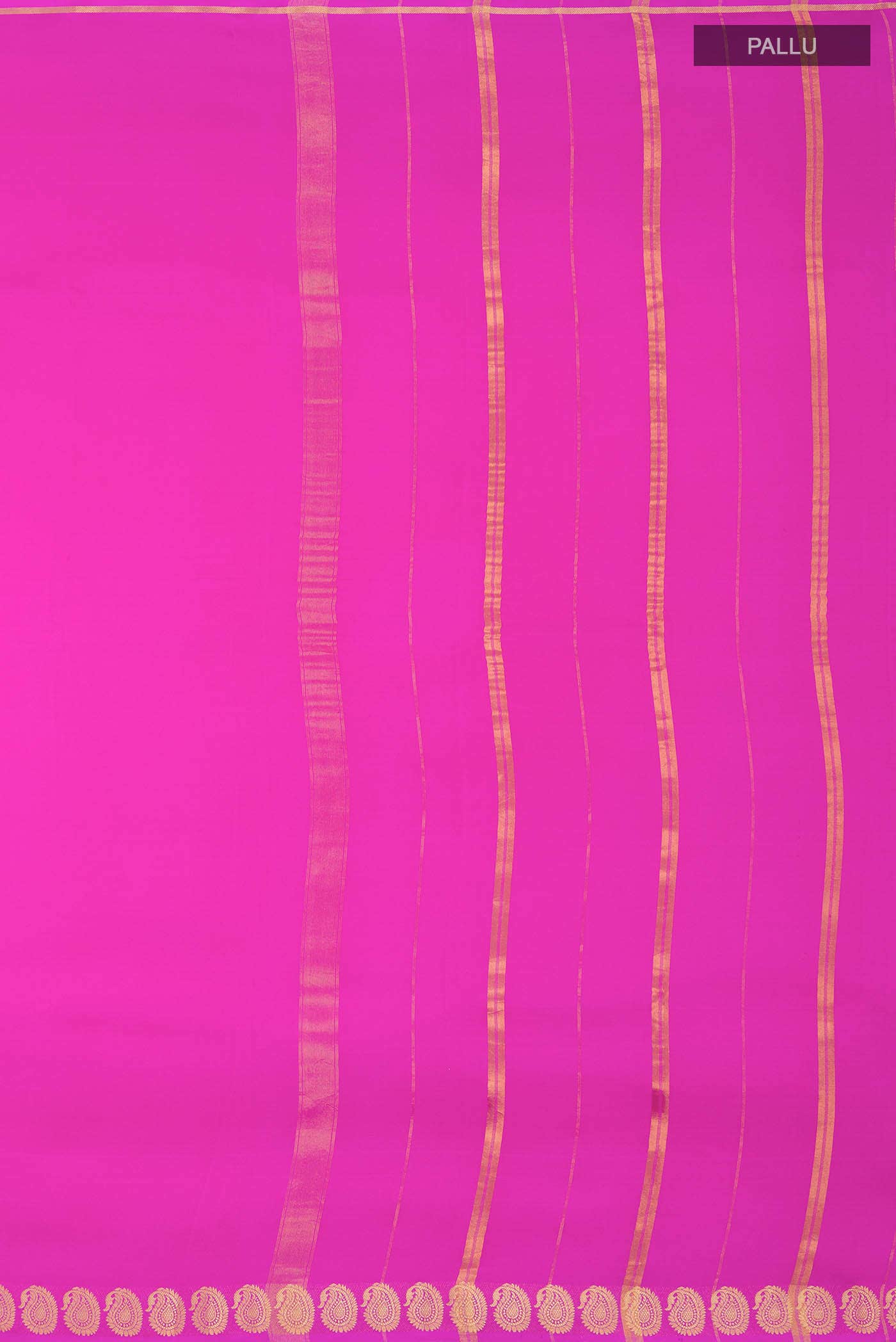 Pure Silk Pure Zari Pink Mysore Crepe Saree - Image 5