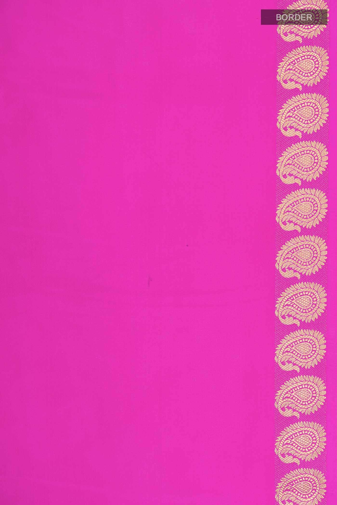 Pure Silk Pure Zari Pink Mysore Crepe Saree - Image 6