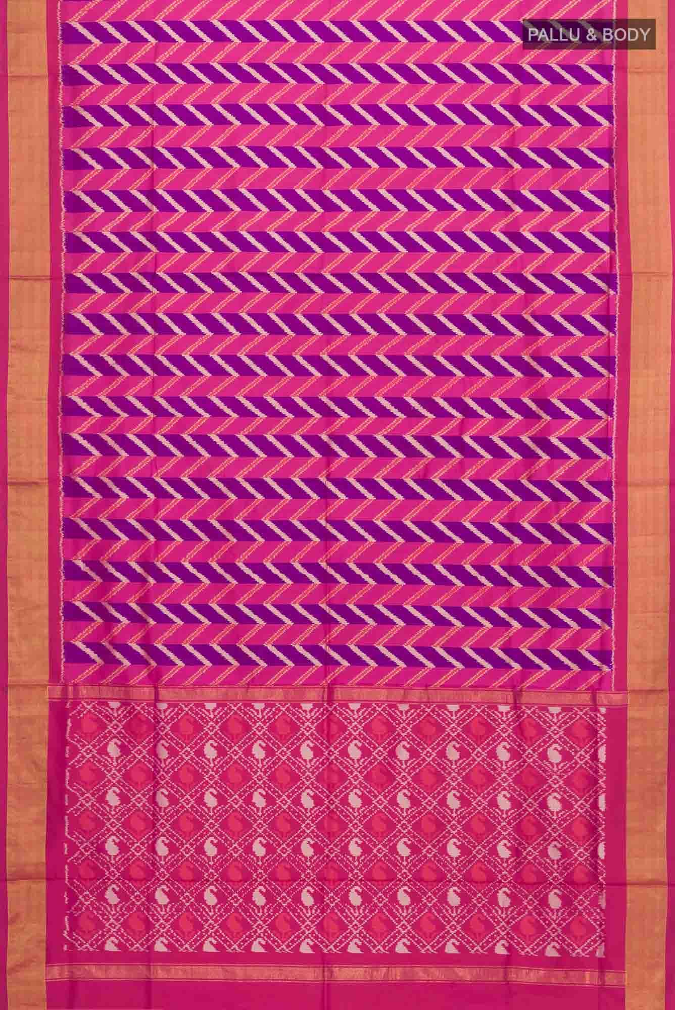 Pink Pochampally Silk Saree - Image 4