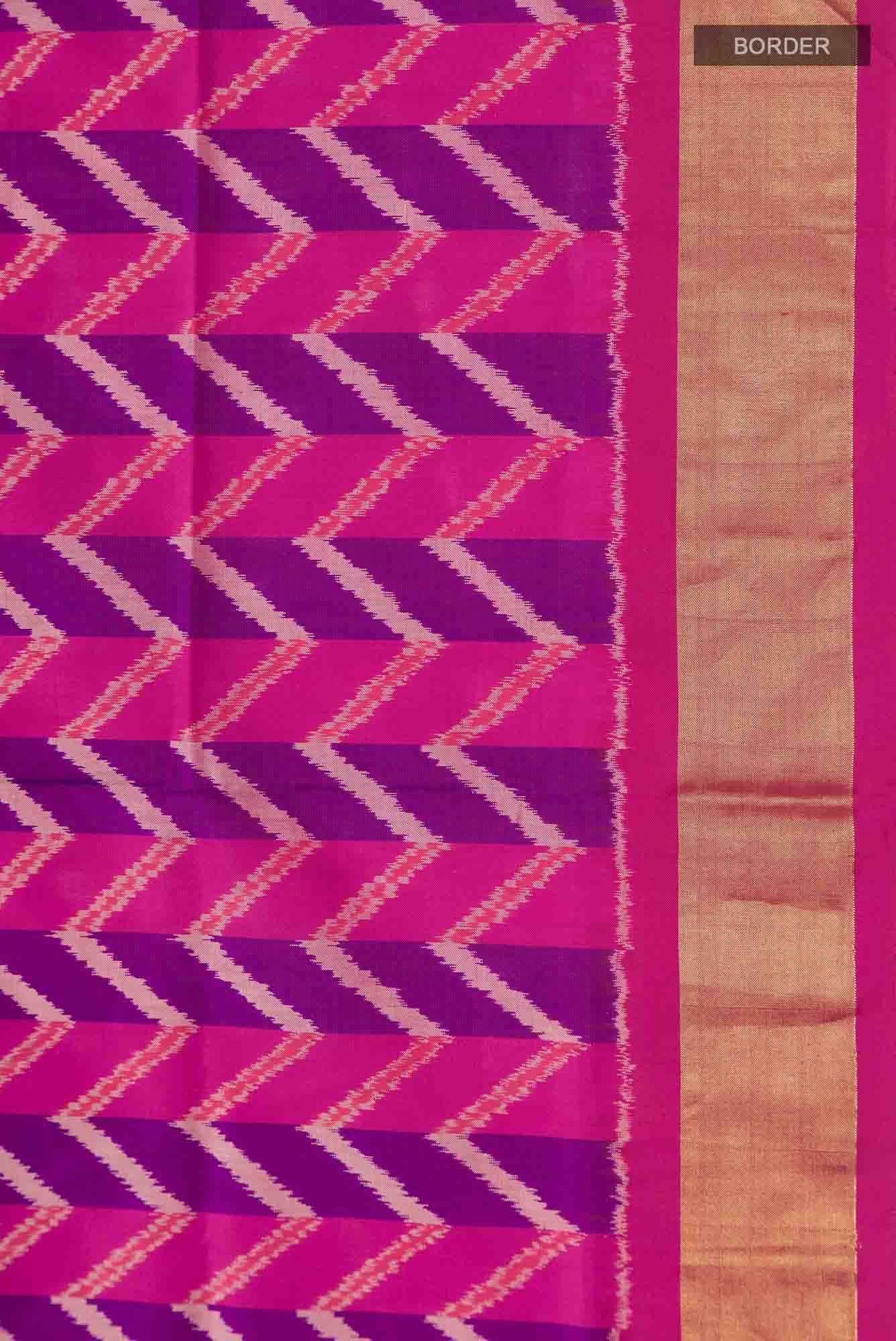 Pink Pochampally Silk Saree - Image 5