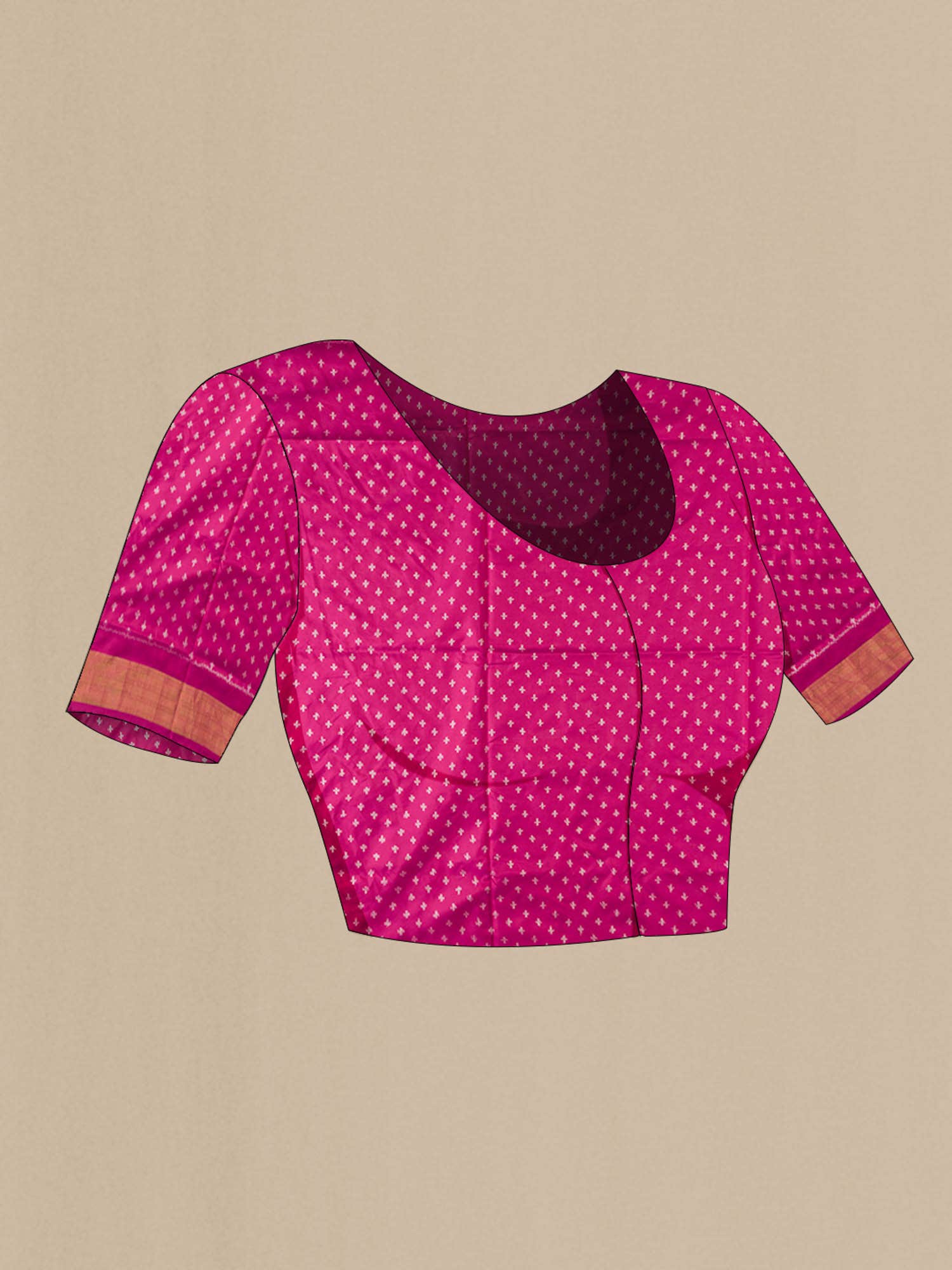 Pink Pochampally Silk Saree - Image 6