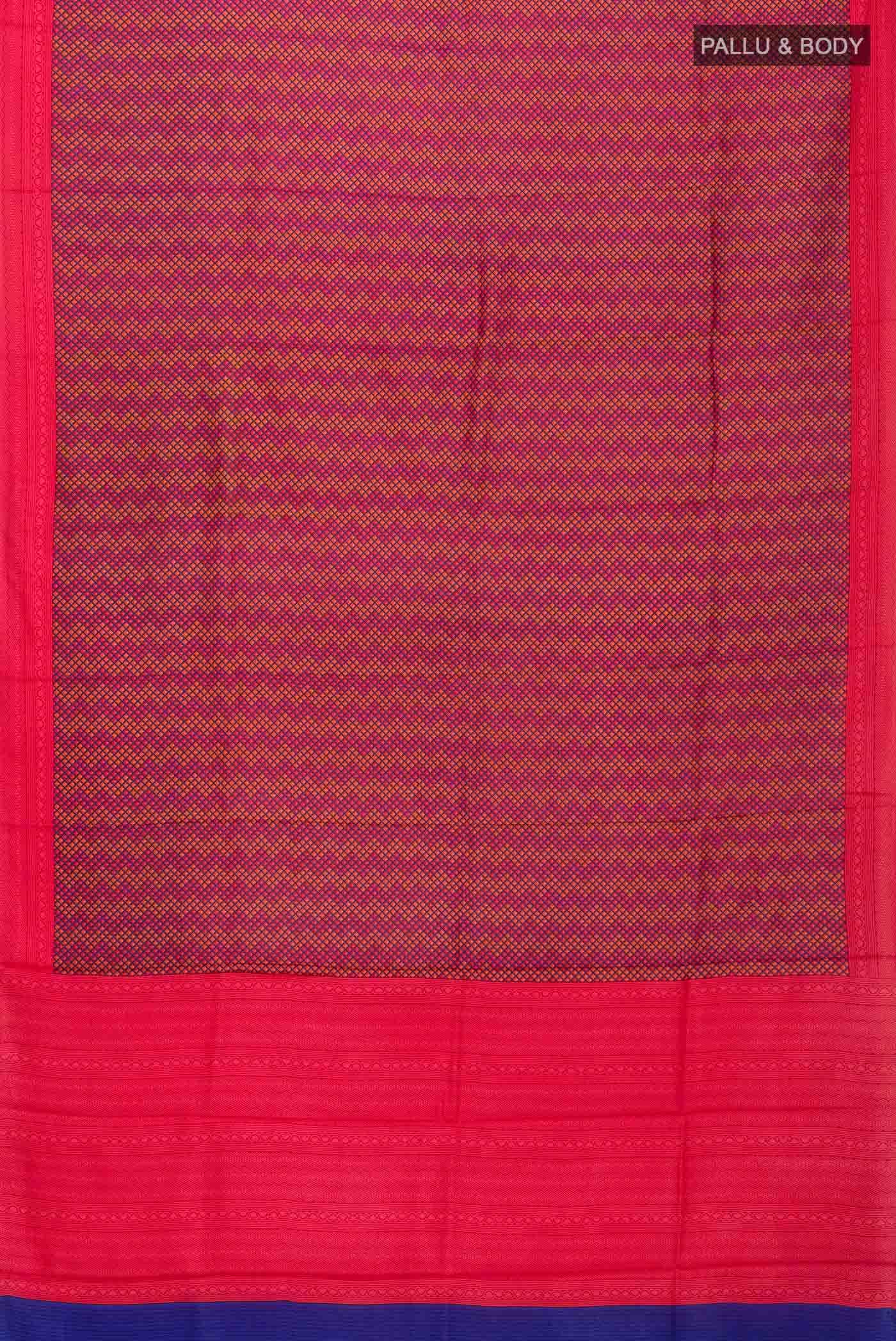 Pink Printed Silk Saree - Image 3
