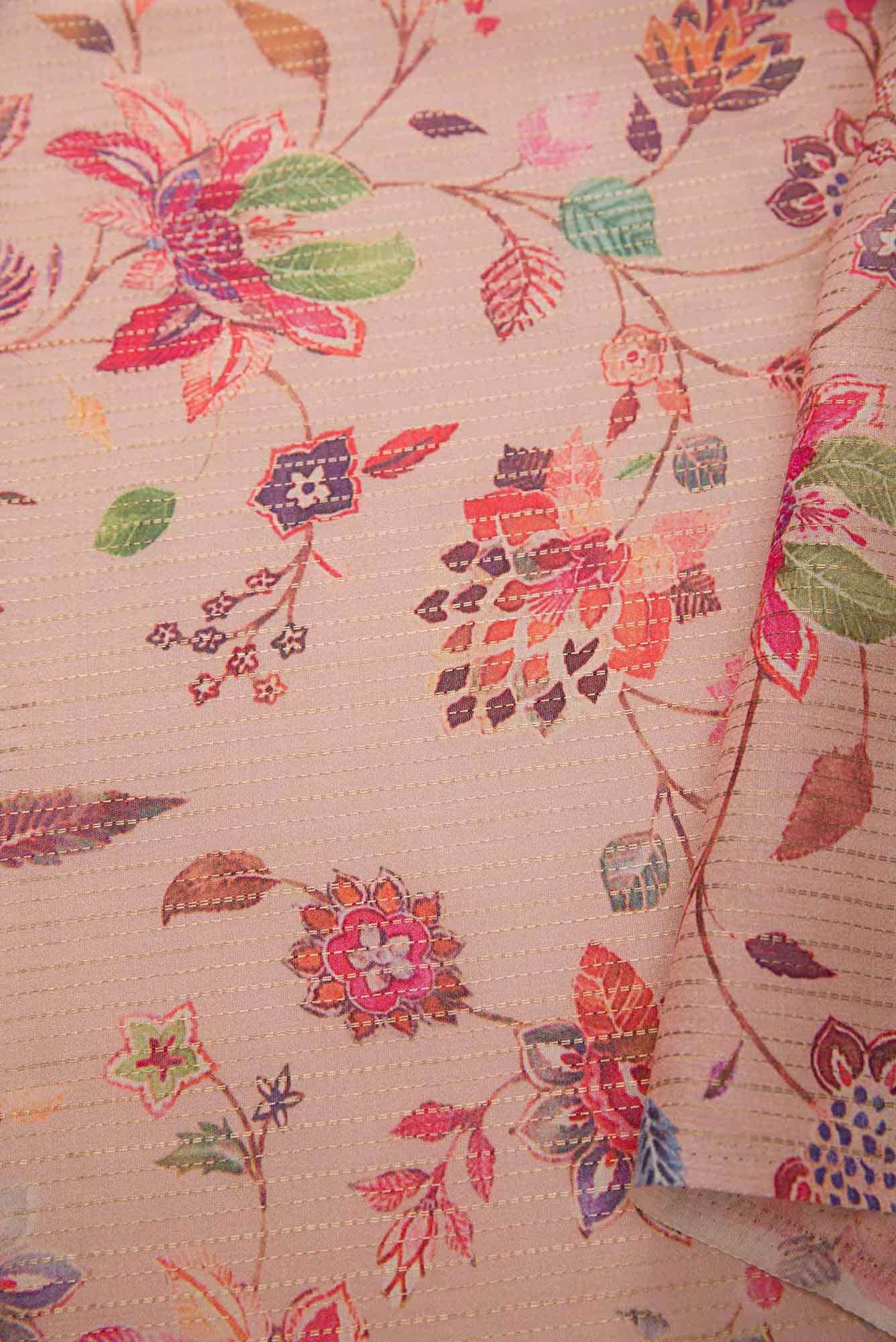 Pink Tussar Silk Dress Material - Image 6