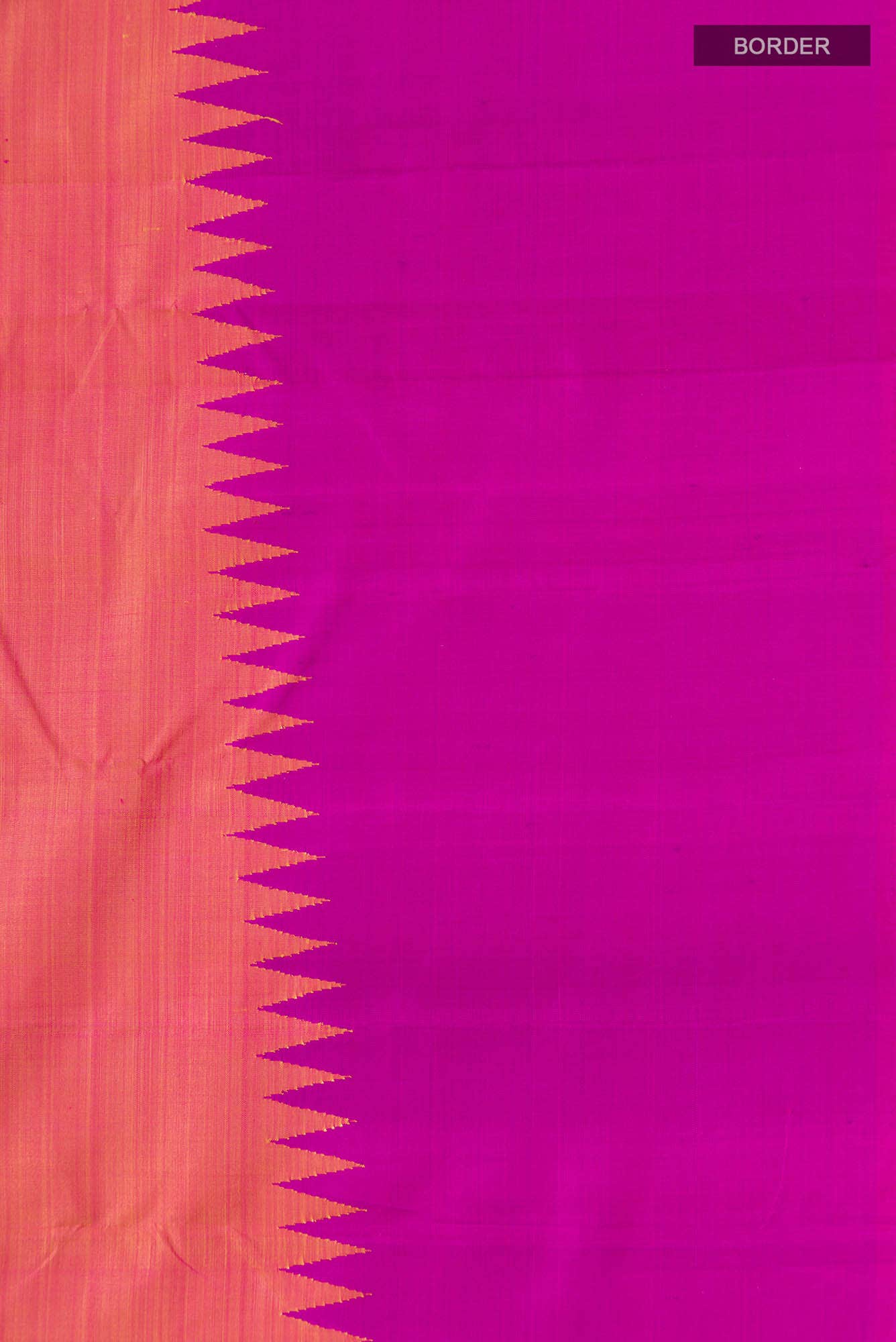 Pink with Yellow Dual Tone Kanchipuram Silk Saree - Image 6