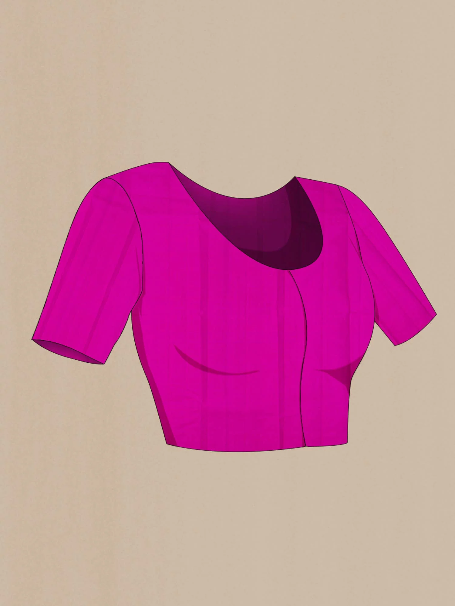 Pink with Yellow Dual Tone Kanchipuram Silk Saree - Image 7