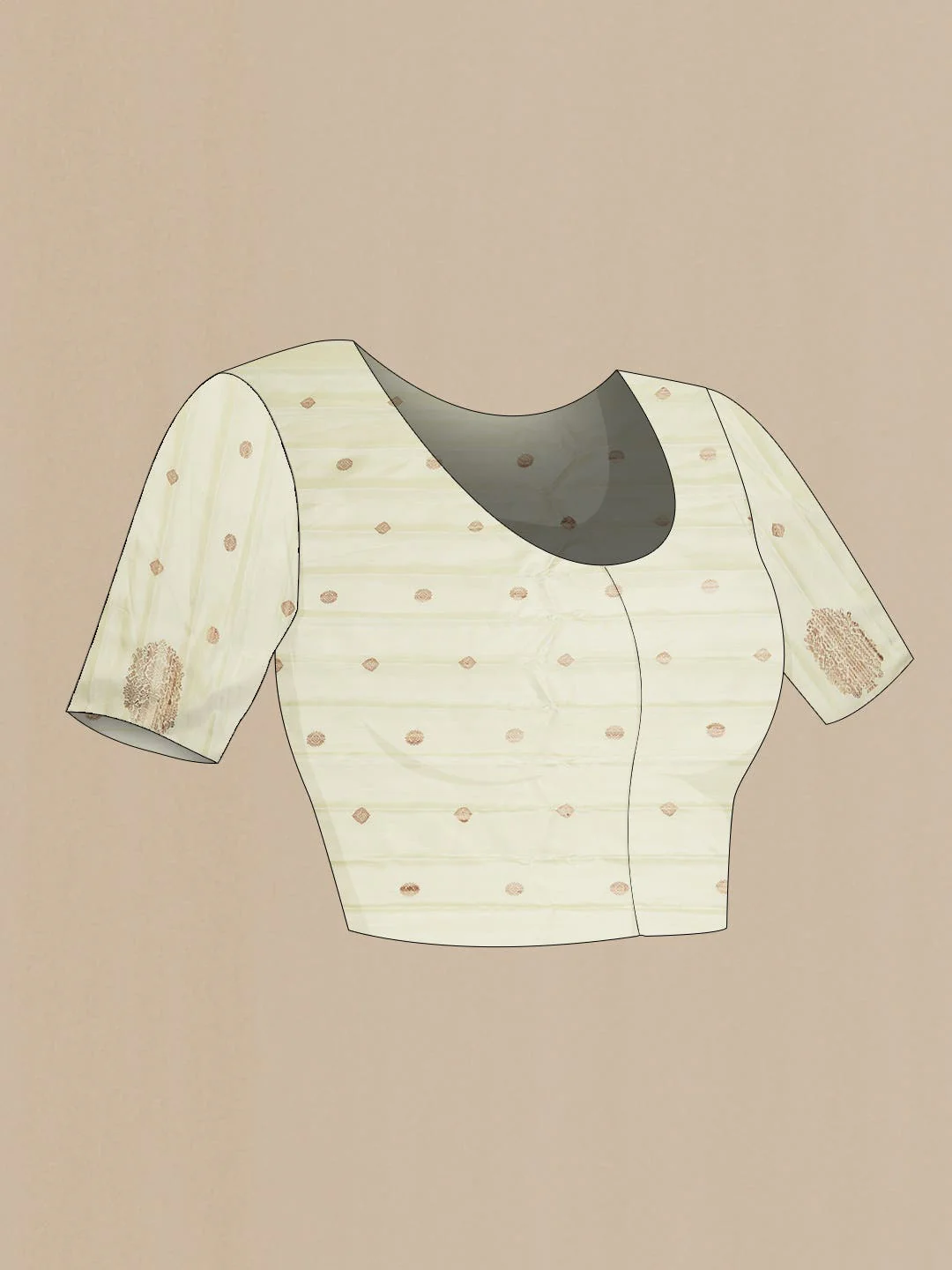 Cream Gadwal Silk Saree - Image 7