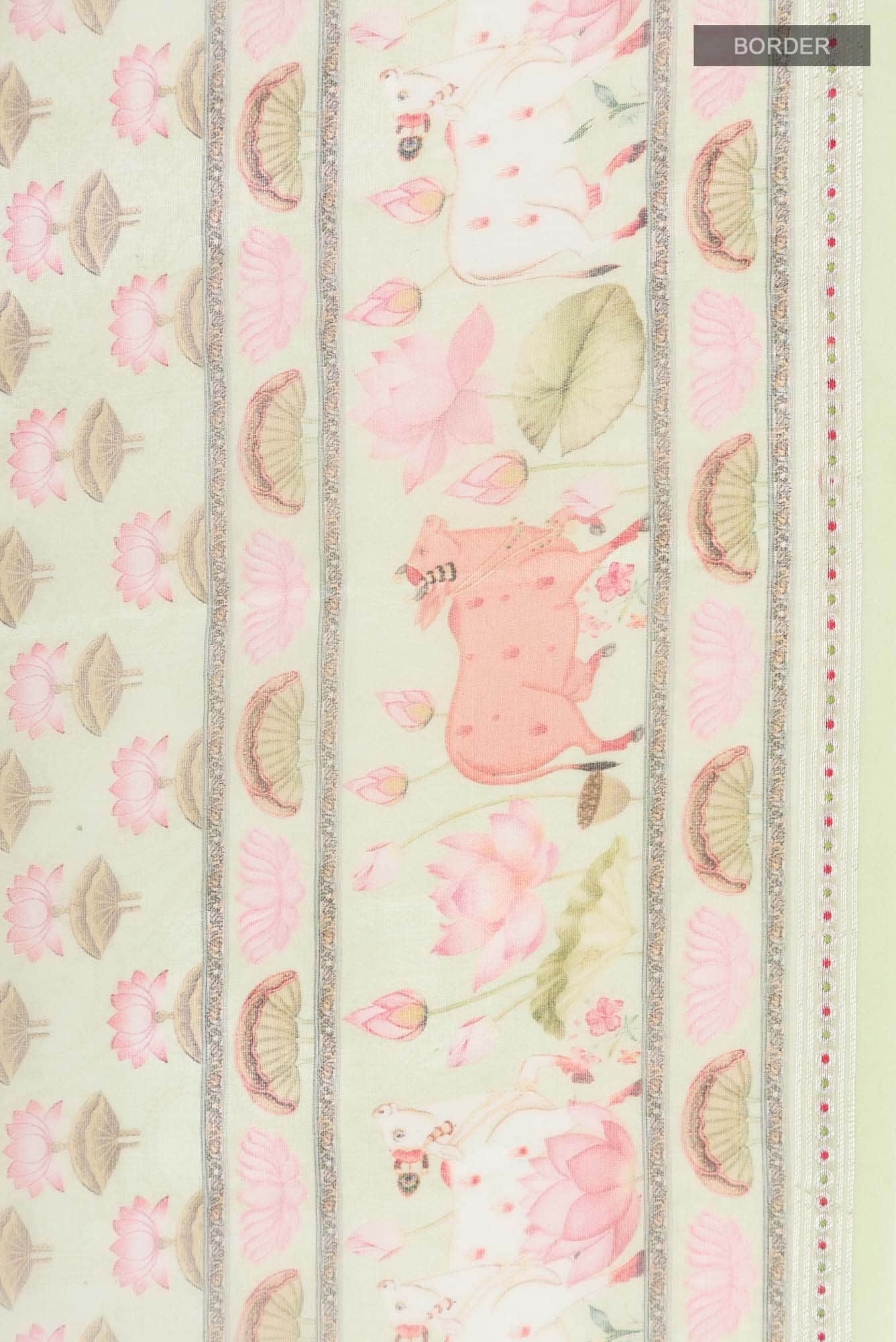 Pista Green Organza Silk Saree - Image 4