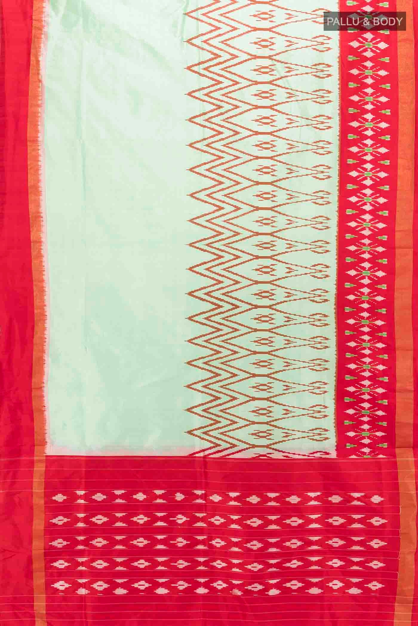 Pista Green Pochampally Saree - Image 5