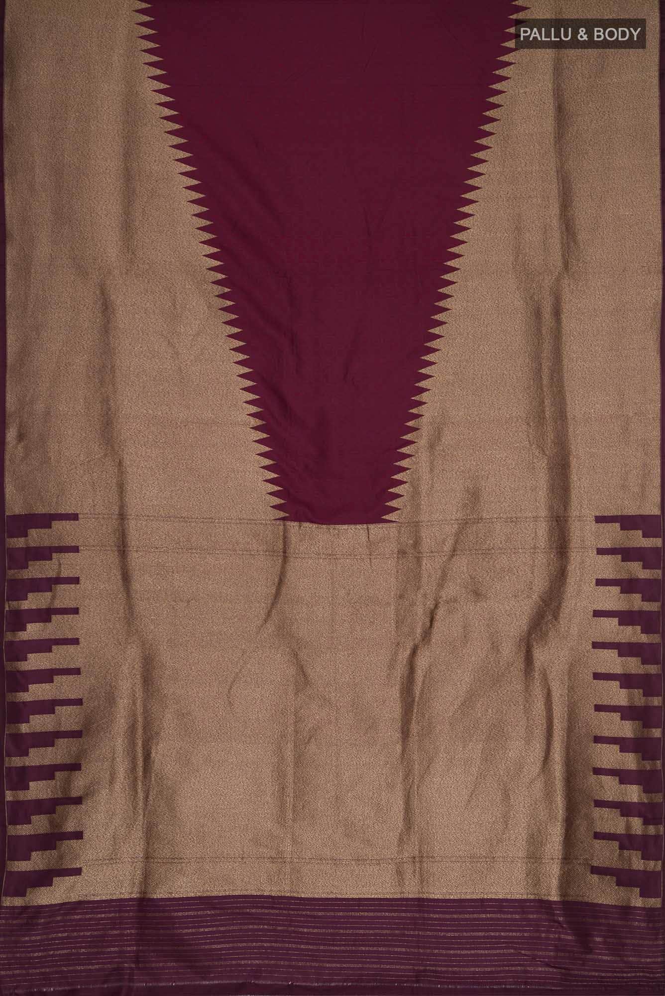 Purple Banarasi Silk Saree - Image 4