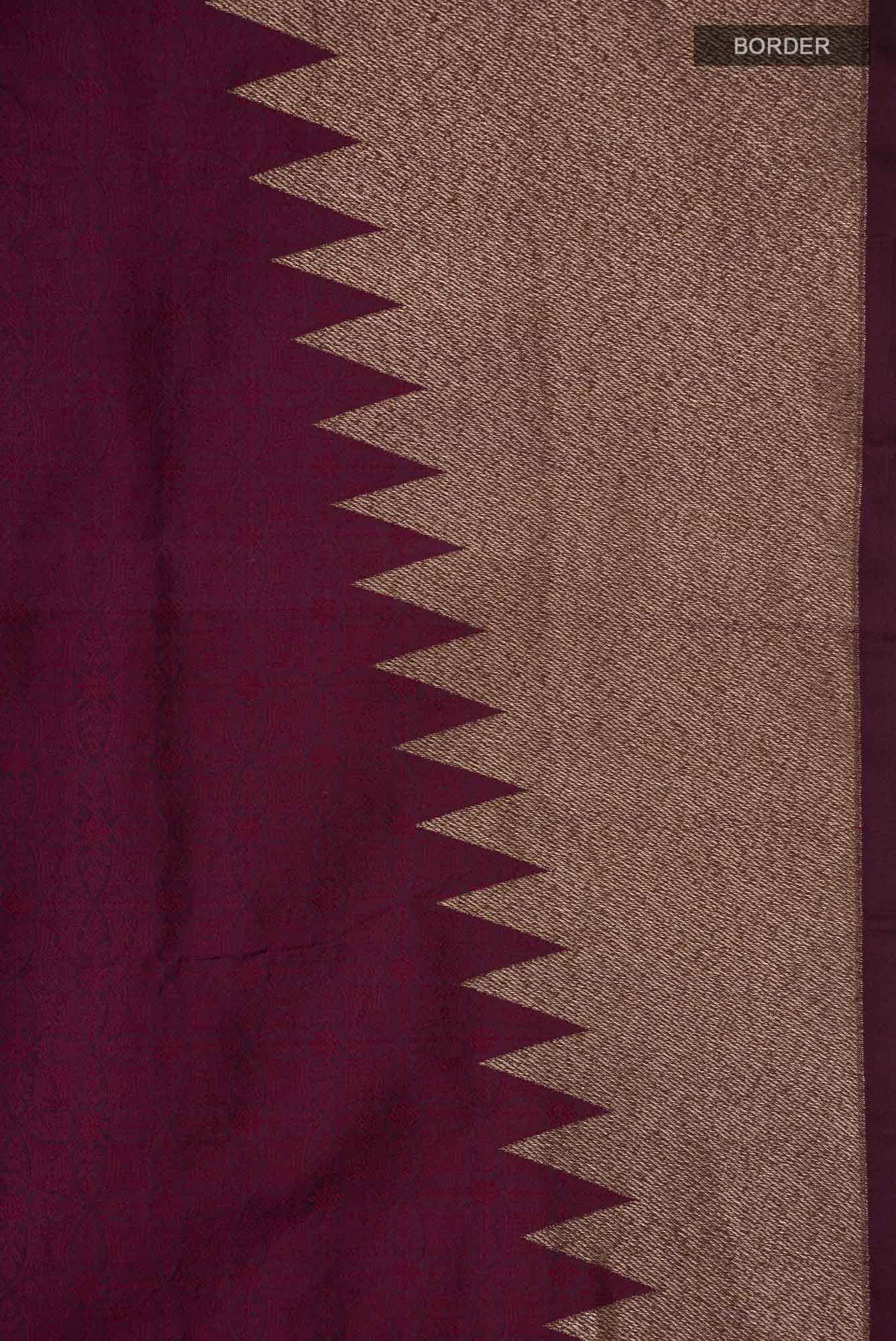 Purple Banarasi Silk Saree - Image 6