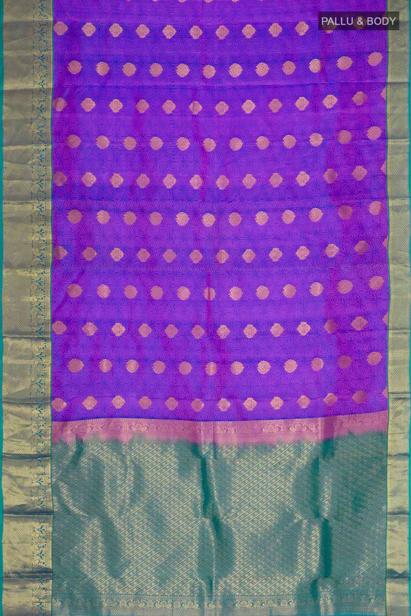Purple Kanchipuram Silk Saree - Image 4