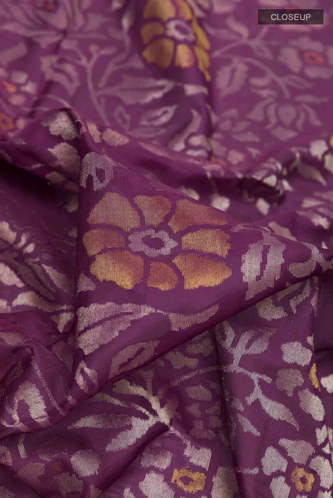 Purple Uppada Silk Saree - Image 3