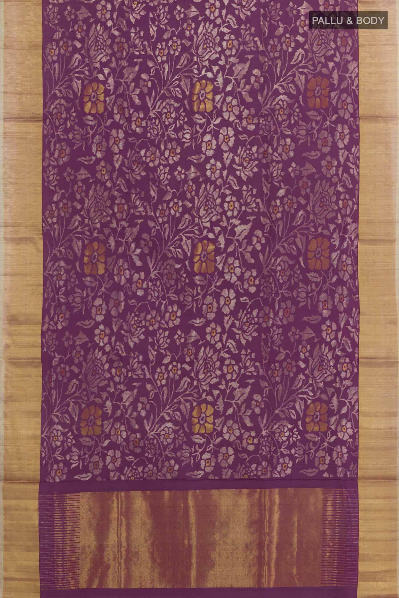 Purple Uppada Silk Saree - Image 4