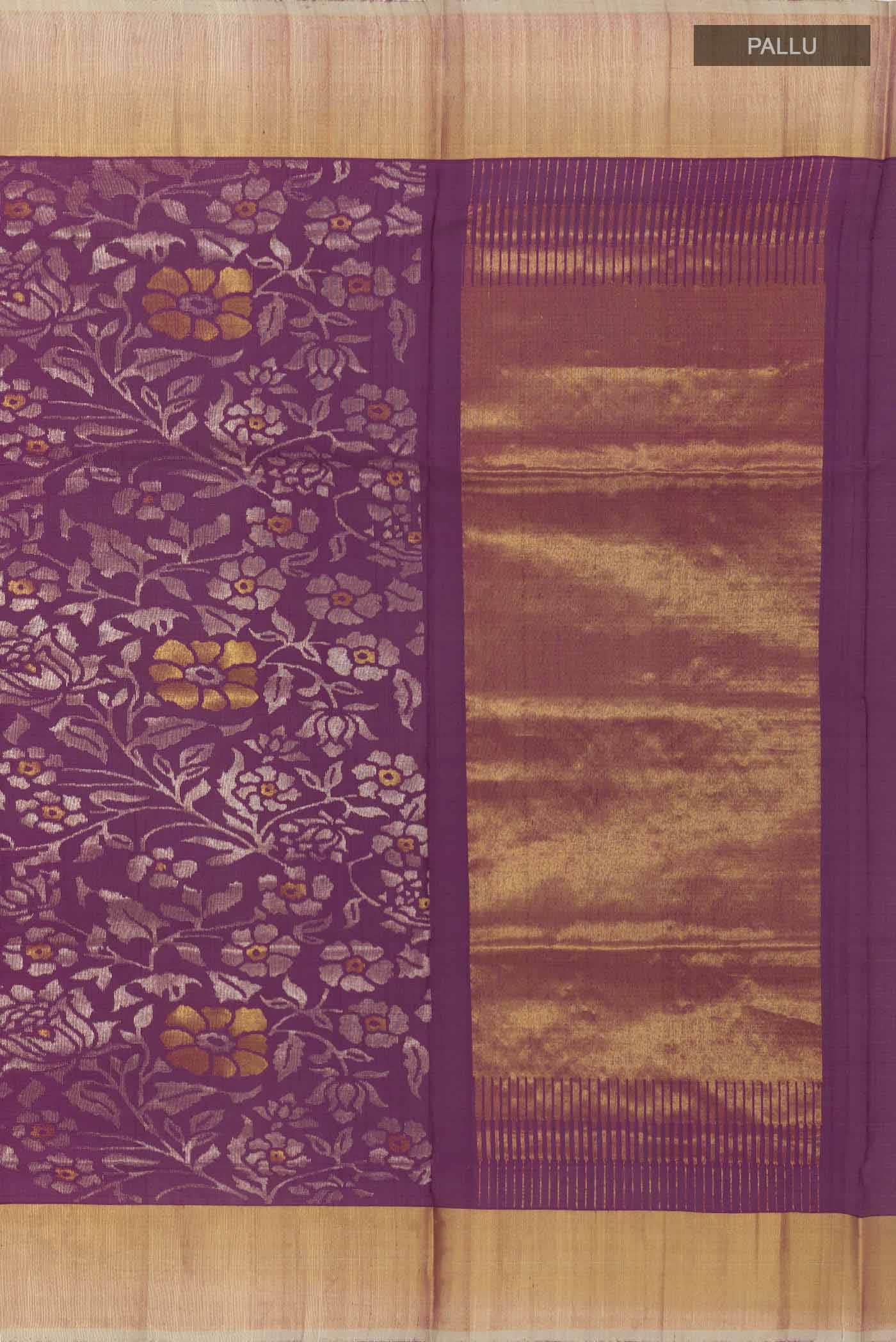 Purple Uppada Silk Saree - Image 5