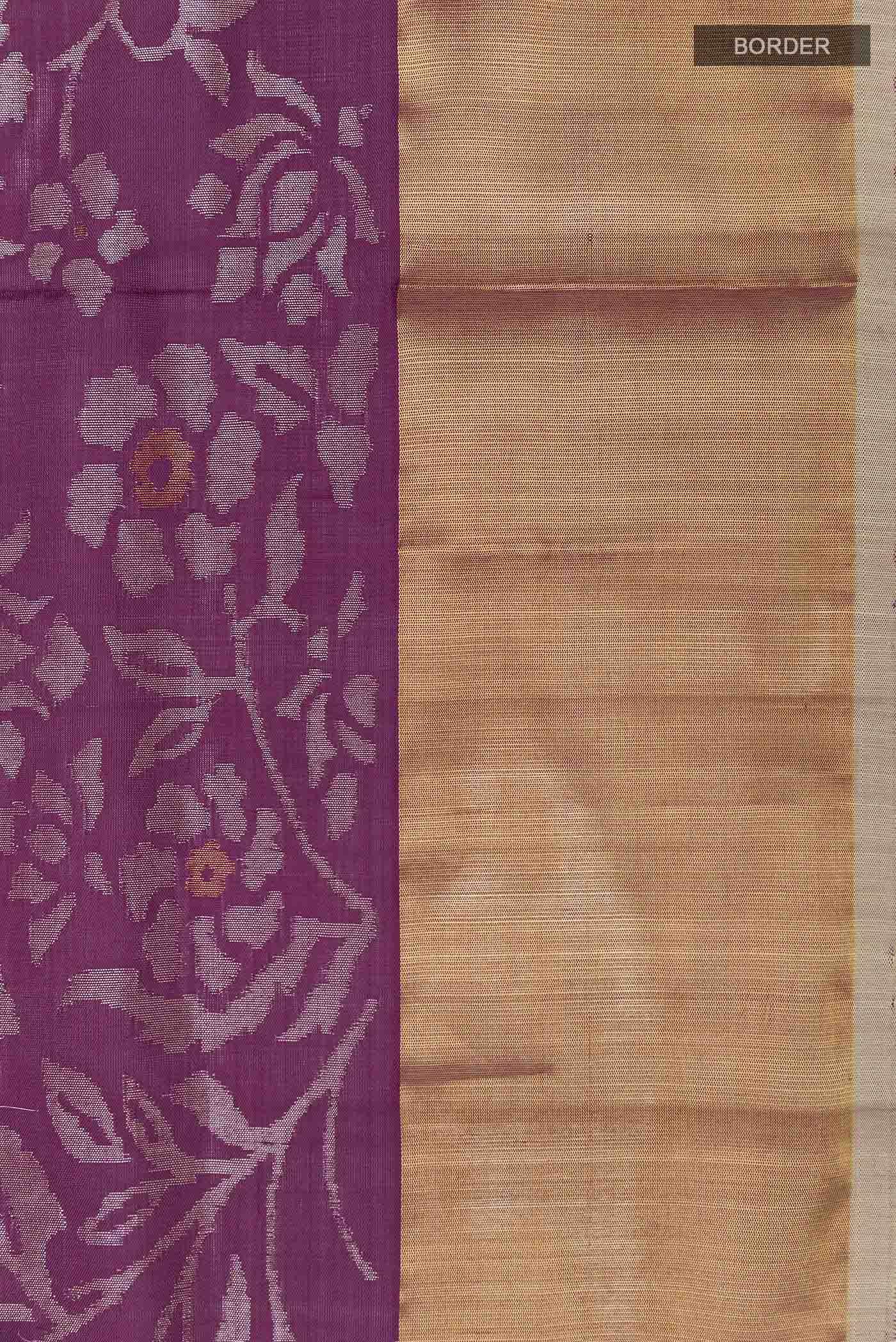 Purple Uppada Silk Saree - Image 6