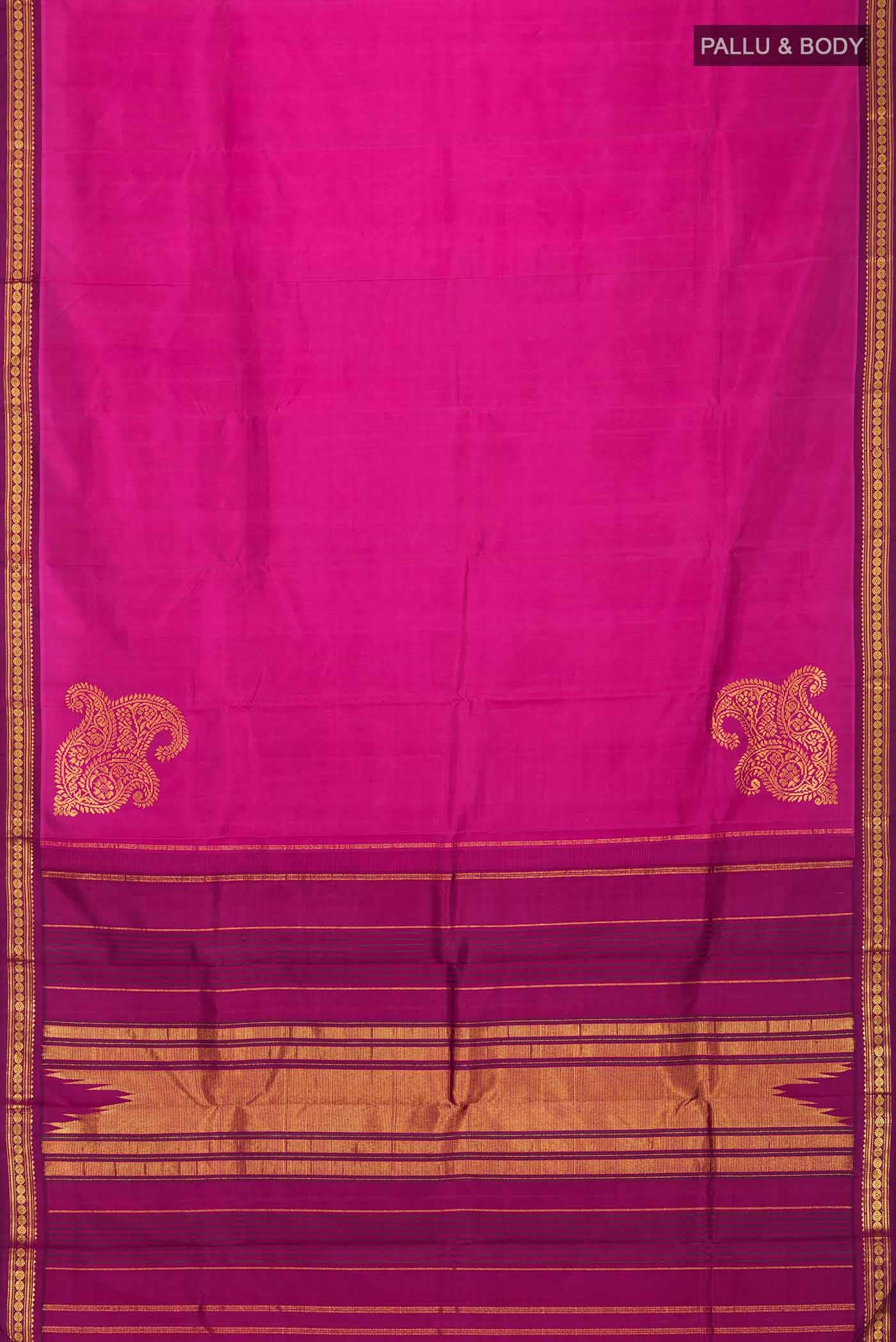 Rani Pink Kanchipuram Silk Saree - Image 4