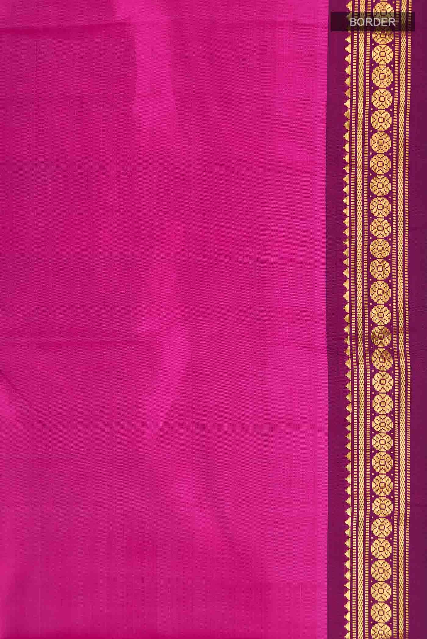 Rani Pink Kanchipuram Silk Saree - Image 5